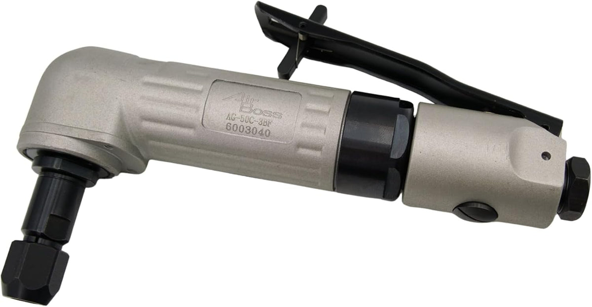 Airboss AG-50C-3BF Air Angle Grinder Collet size: 1/4", 0.4 hp motor. Free speed 15000 R.P.M for automotive, fabrication, and industrial.