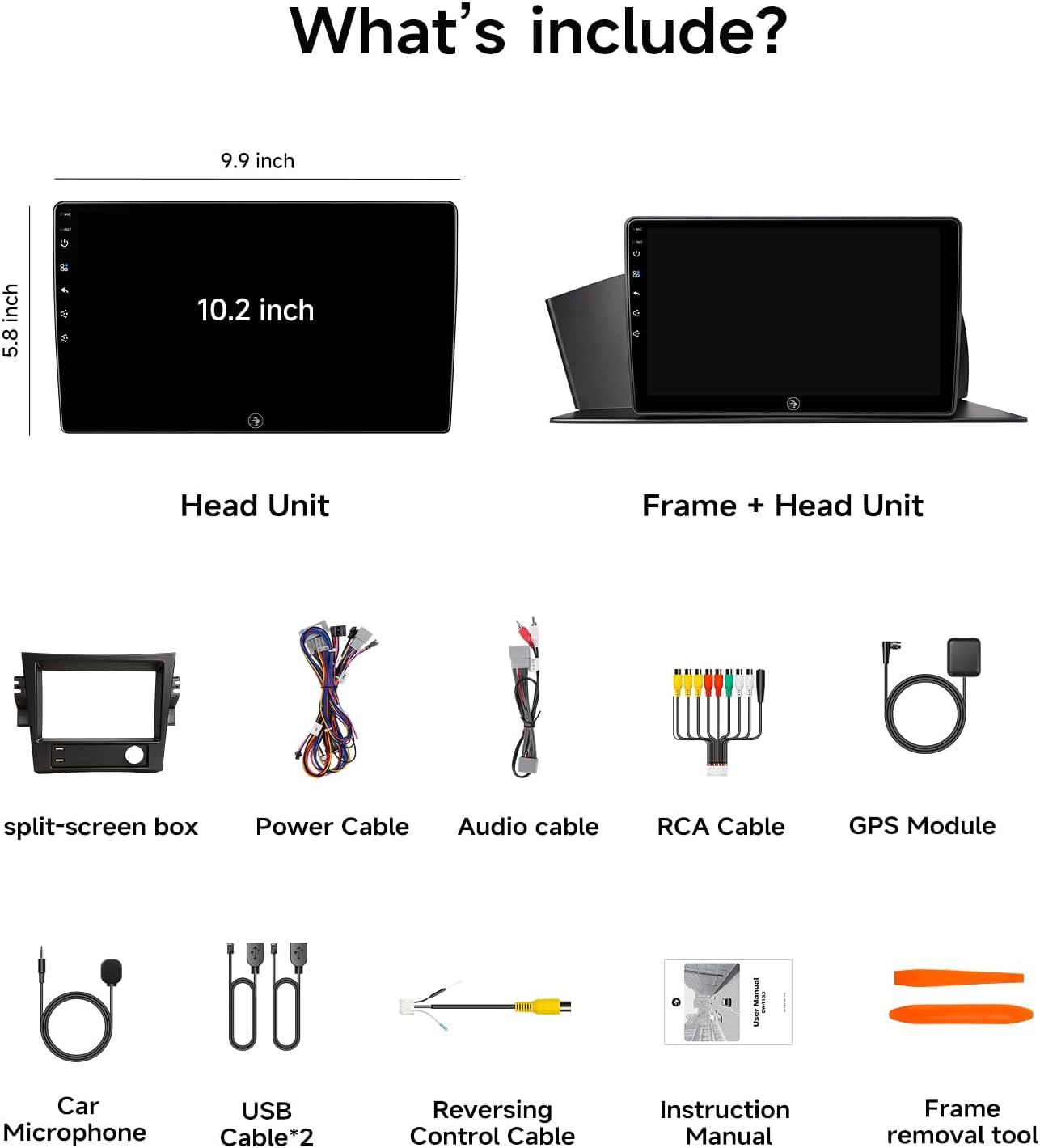 Car Radio Stereo for Honda Accord 2013 2014 2015 2016 2017 10.2 Inch IPS HD Touch Screen Wireless CarPlay Android Auto, GPS FM/SWC Bluetooth Steering Wheel Control
