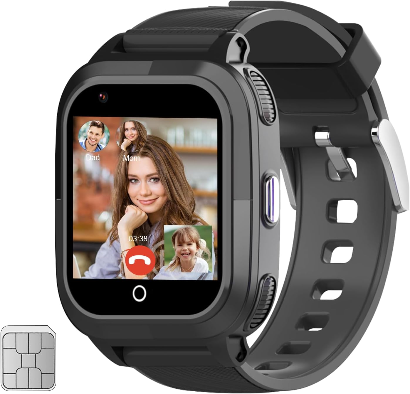 Kids Smartwatches with SIM Card, 4G Kids GPS Tracker Whatsapp Line Real-time Calling Voice Message SOS