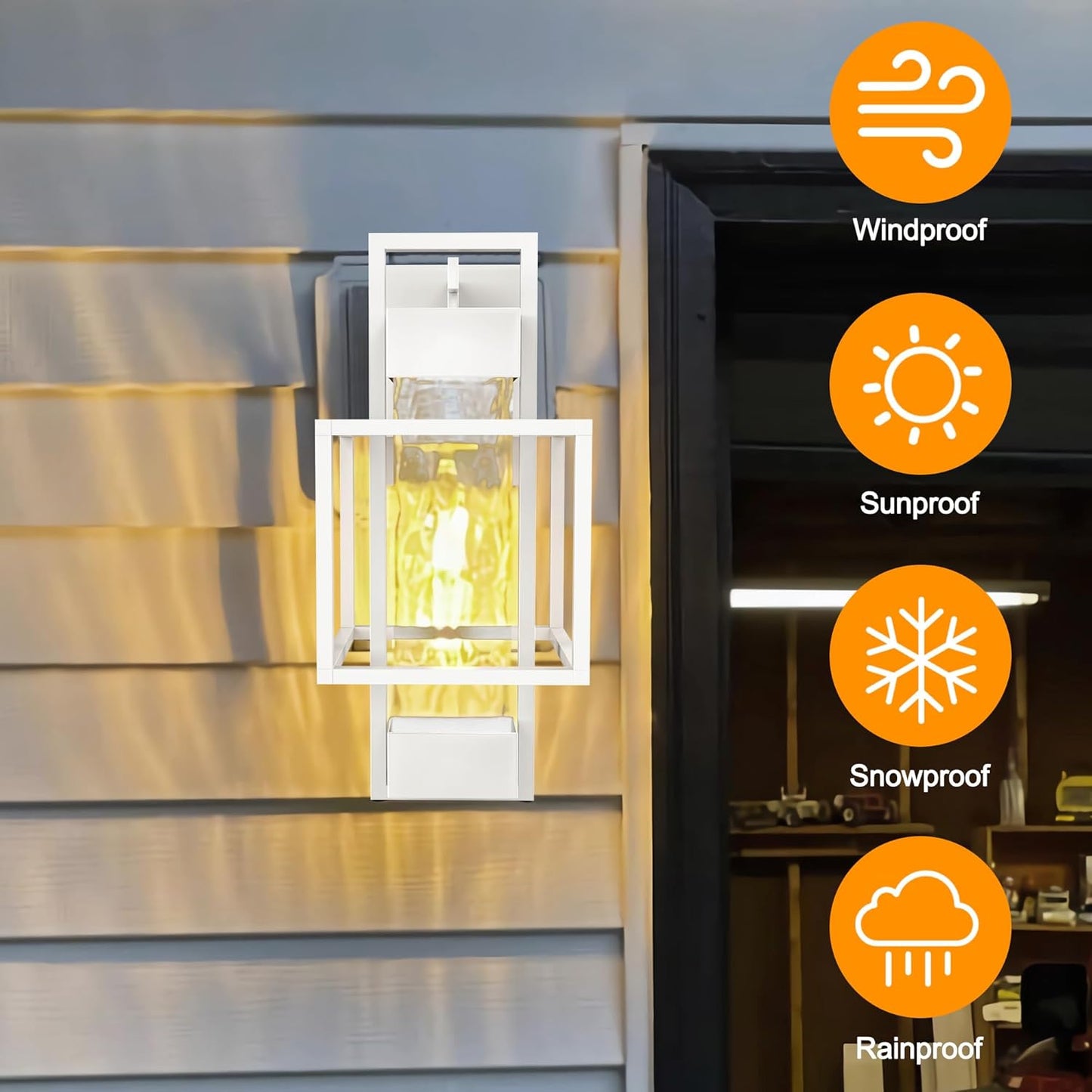 PARTPHONER Modern Outdoor Light Fixtures Dusk to Dawn Outdoor Lighting 2 Pack, 15" Exterior Wall Sconce Waterproof Porch Light, Outside Light for
