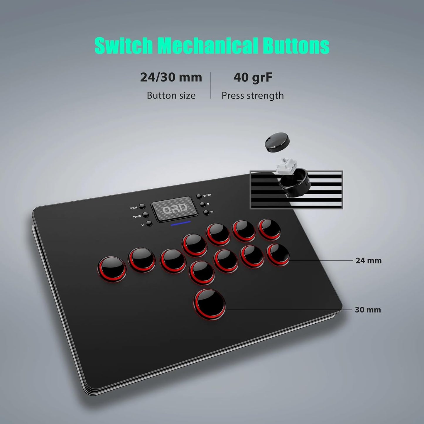 Wireless Arcade Stick for Nintendo Switch PS4 PS3 PS2 Xbox 360 PC Mac iOS Android TV Box, Leverless Fighting Stick wi