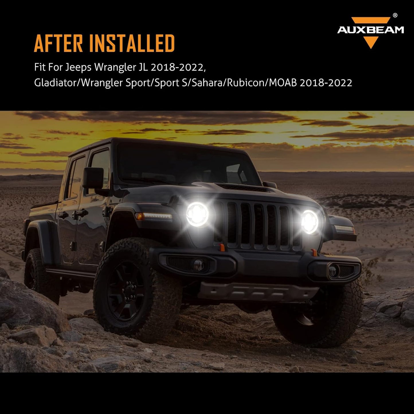 9 Inch LED Headlights with DRL & Turn Signal for Jeep