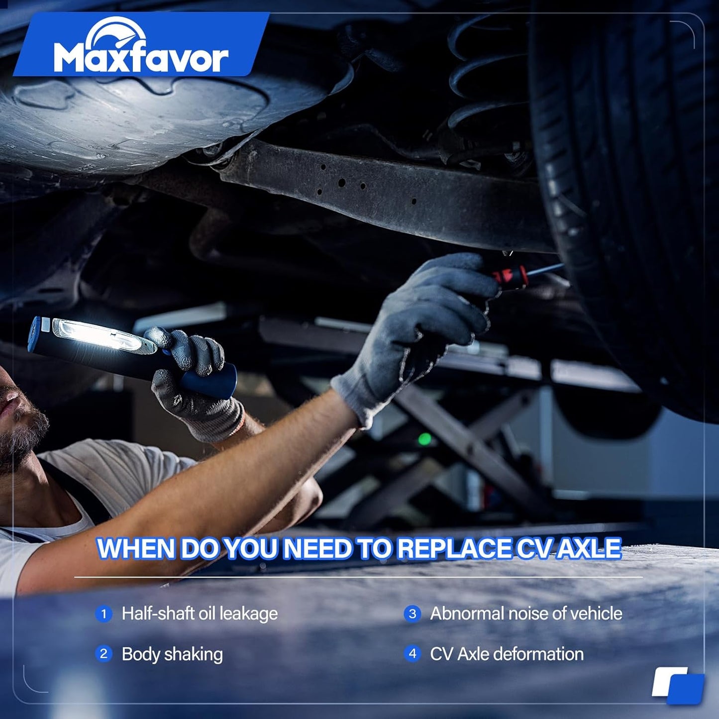 Maxfavor Pair Front CV Axle Shaft Assembly Compatible with 95-02 Ford Explorer/ 00-02Ranger, 01-05 Mazda B2300 B3000 B4000, 97-01 Mercury Mountaineer Driver and Passenger Side NCV11109 NCV11110