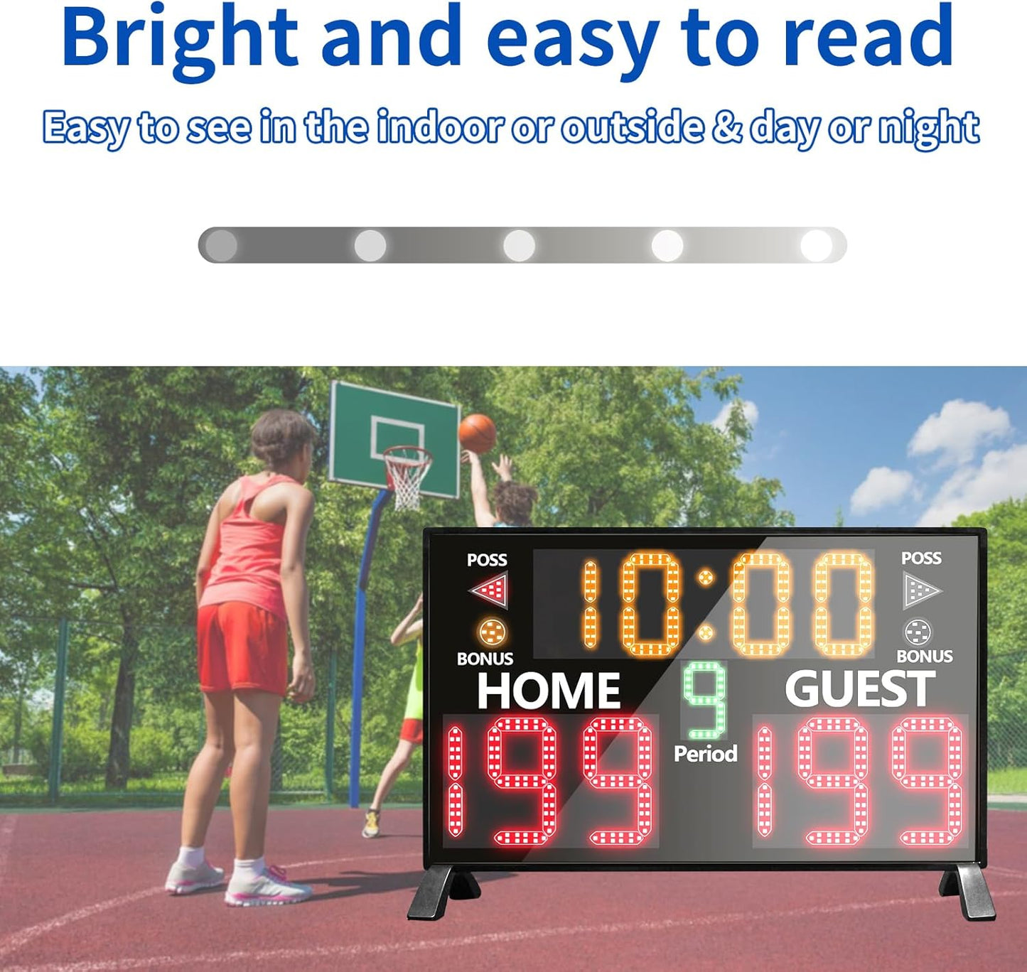 YZ 2025 Bigger LED Digital Scoreboard, Portable Basketball Scoreboard with Timer Clock, Electronic Scoreboard with Remote, Tabletop Scoreboard Clock,