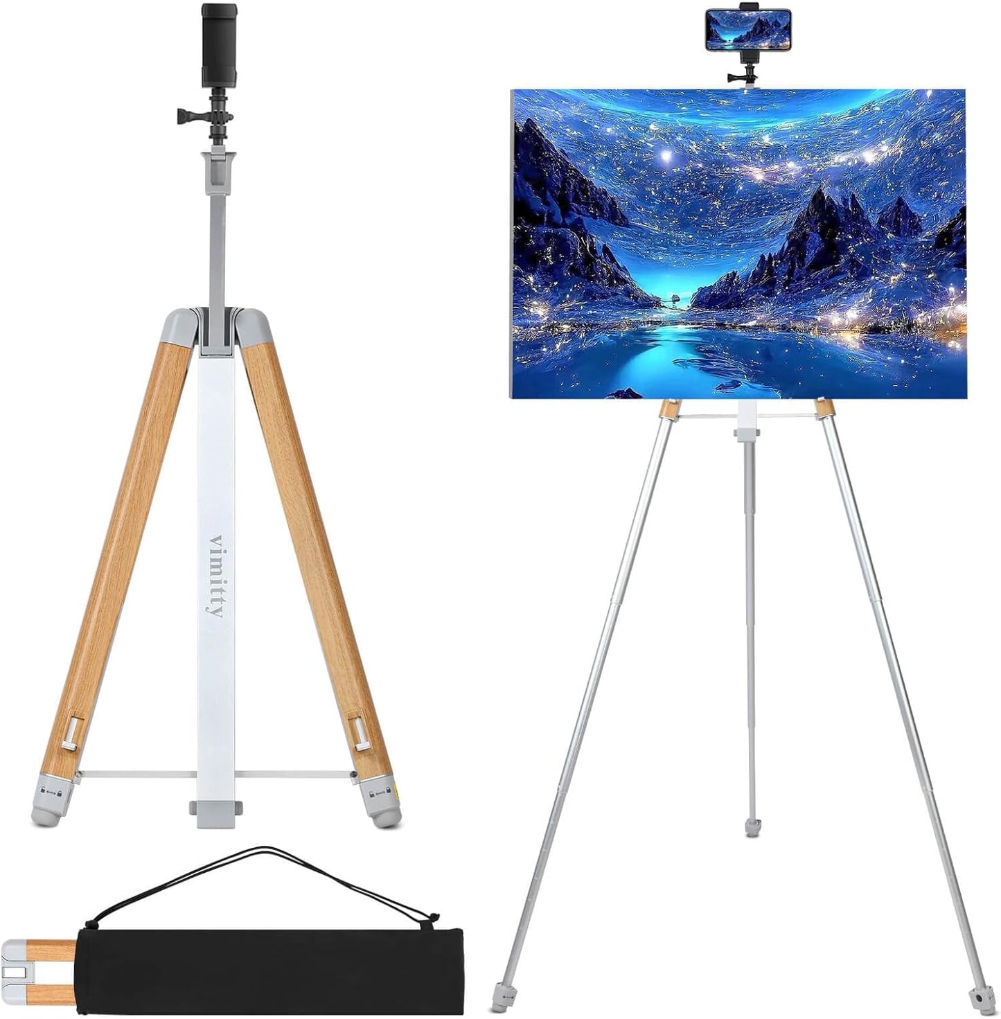 Portable Easel Stand for Sign & Painting 17''-58'' Adjustable Height Painting Easel with Bag - Tabletop Art Easel for Painting Canvas