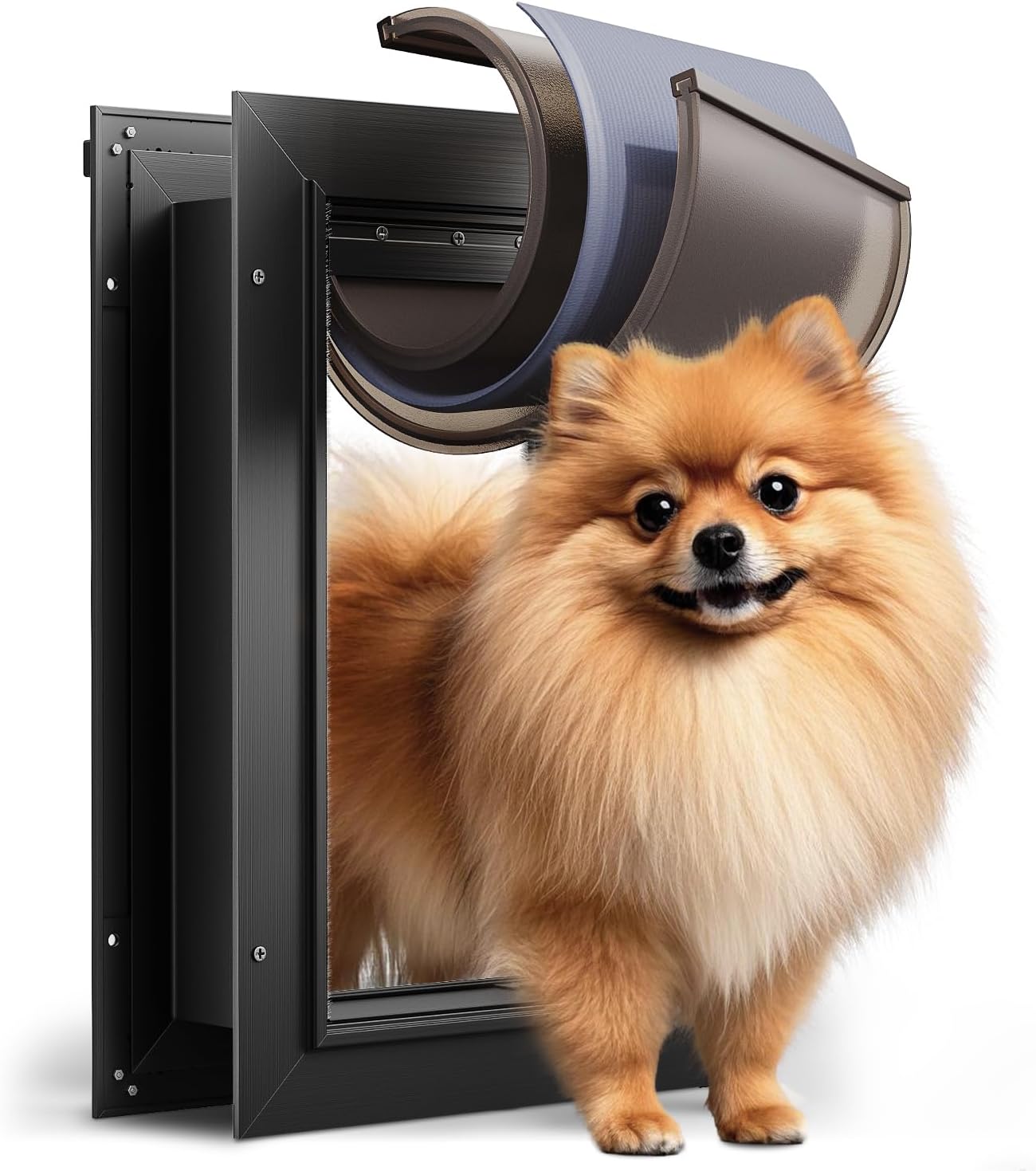 3 Flap Doggy Door, All Aluminum Alloy Dog Door for Wall, Medium Doggie Door Heavy Duty