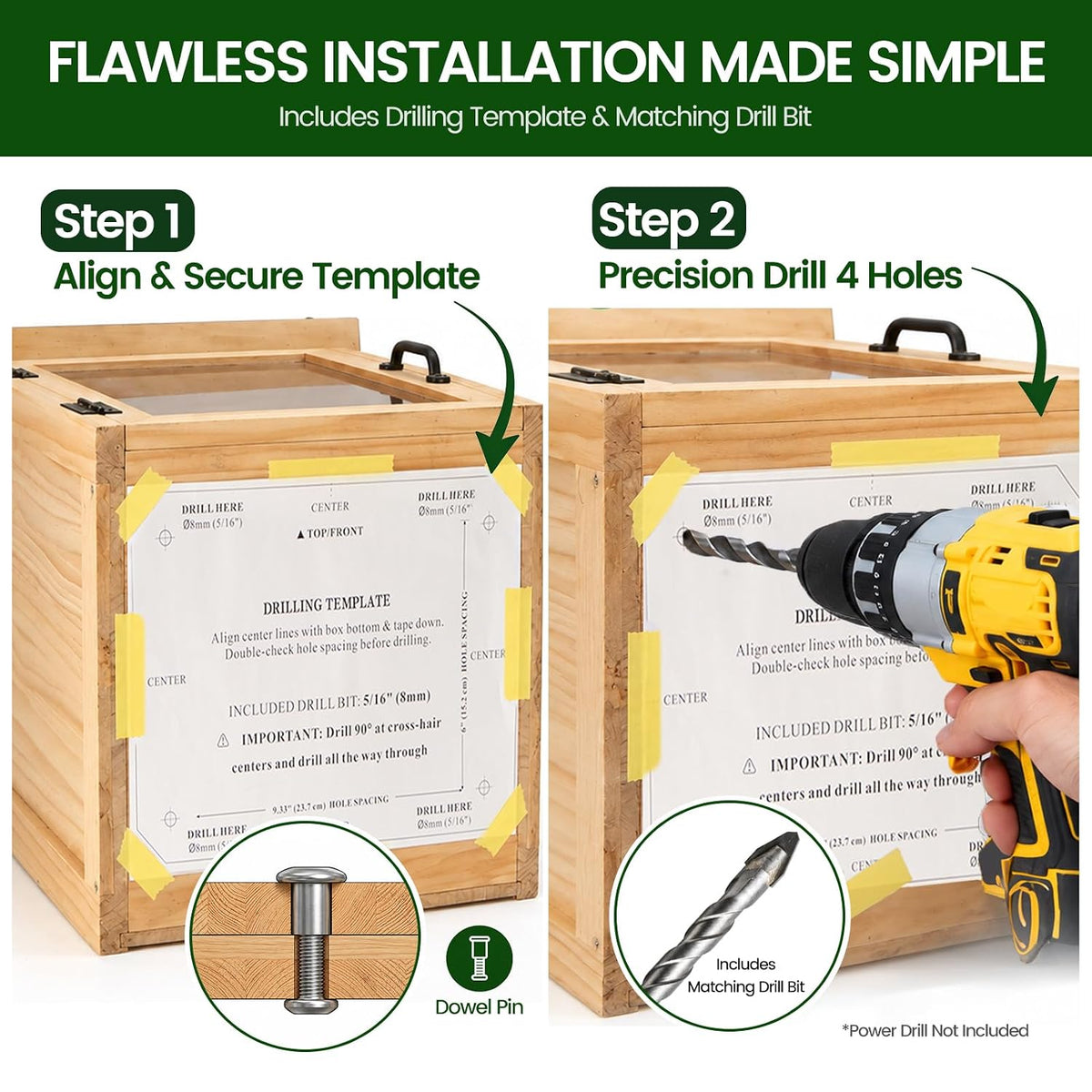 Little Library Mount Kit, No-Dig 4x4 Ground Anchor & Waterproof Wood Post