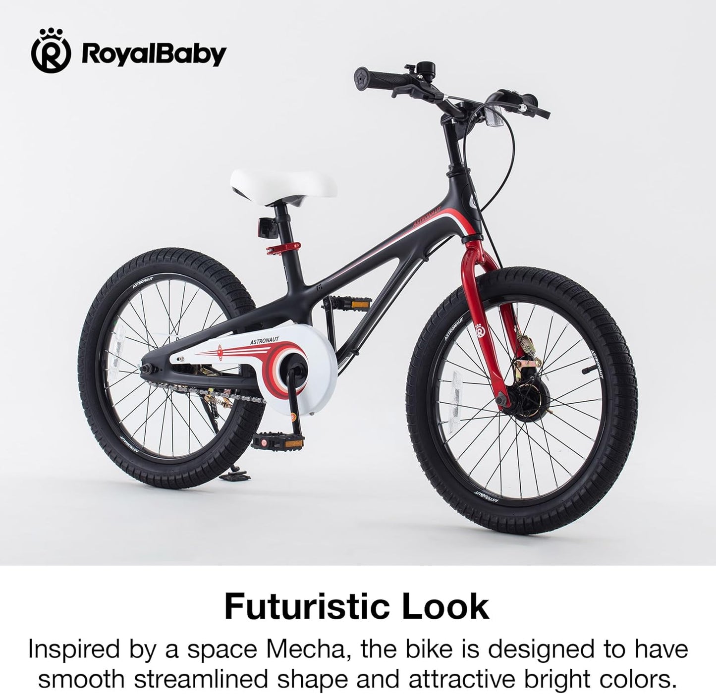 Kids Bike Lightweight Magnesium Alloy Childrens Bicycle (18 Inch With Kickstand, Hand Brakes, Black)