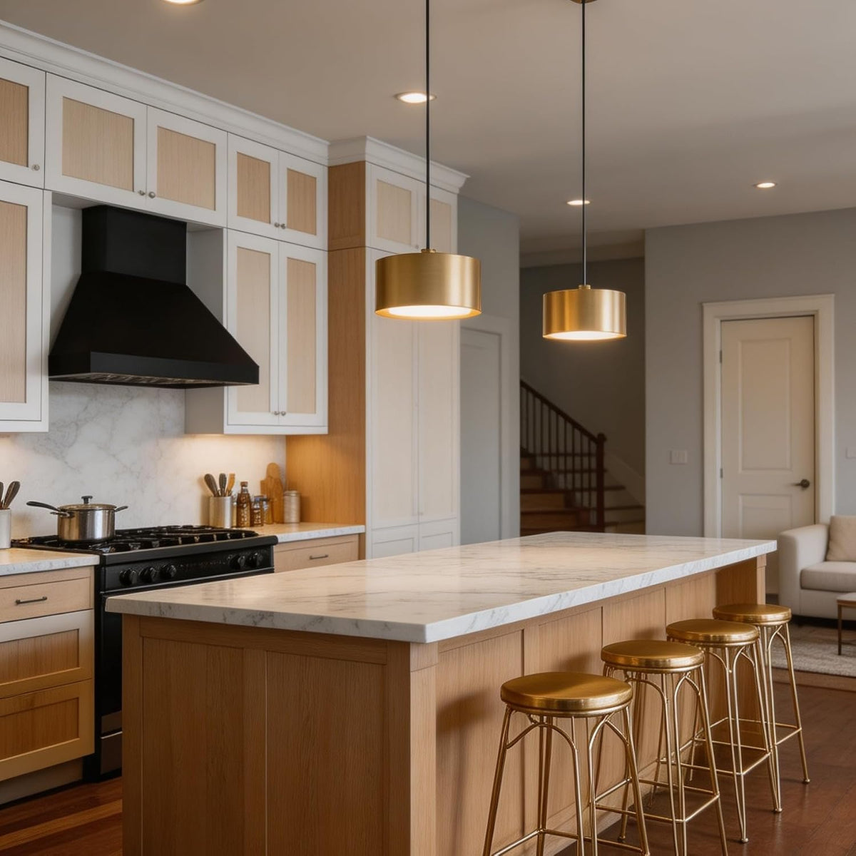 RGBCW Gold Mini Pendant Light LED Hardwired, Kitchen Island