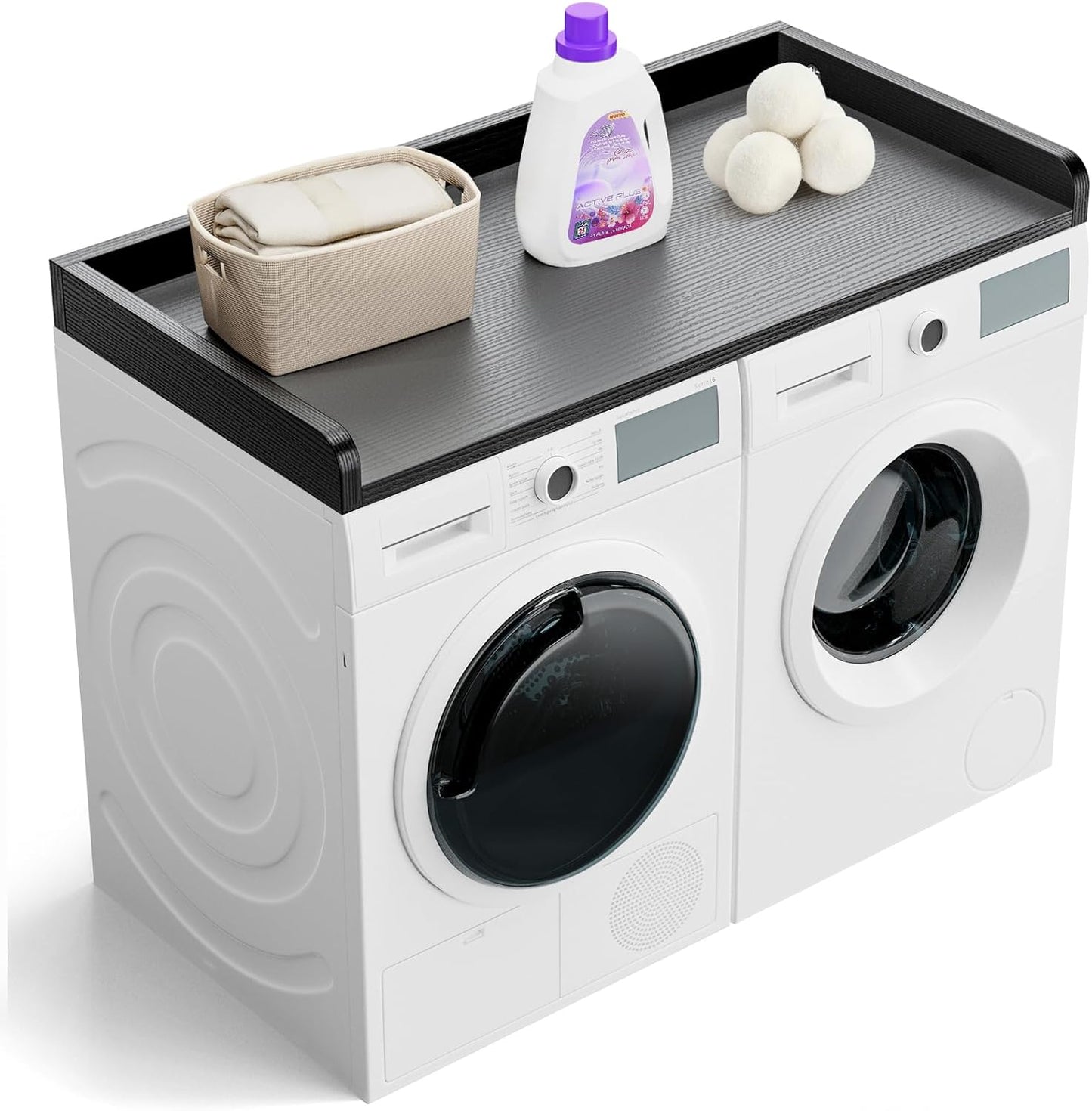 Washer Dryer Countertop, 27.5" Depth x 54" Width, Washer Dryer Wood Top for Laundry Room Organization, Particle Board Countertop with Edge