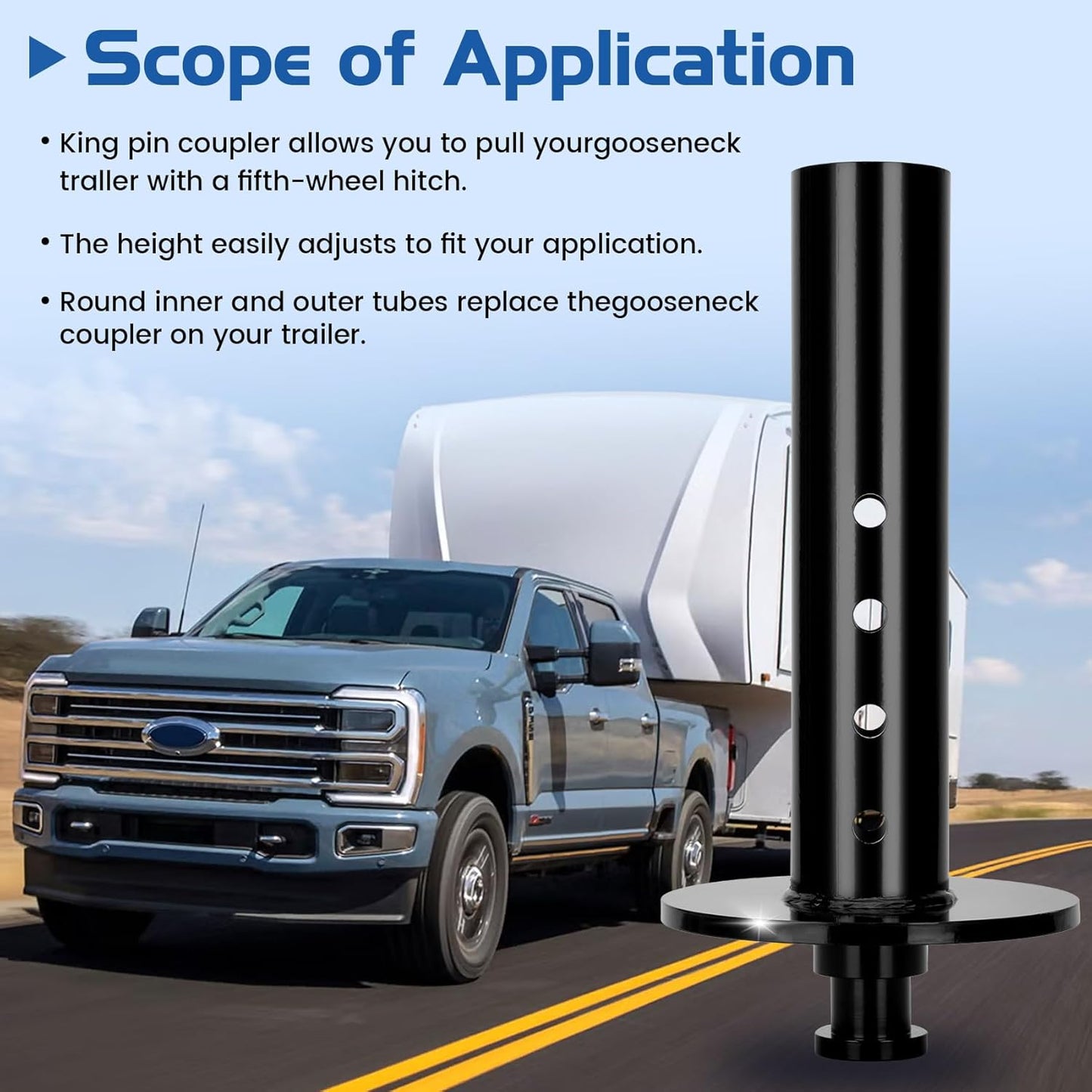 5th Wheel to Gooseneck Adapter,Gooseneck to 5th Wheel Adapter fits Campers, Trailers, Tractors