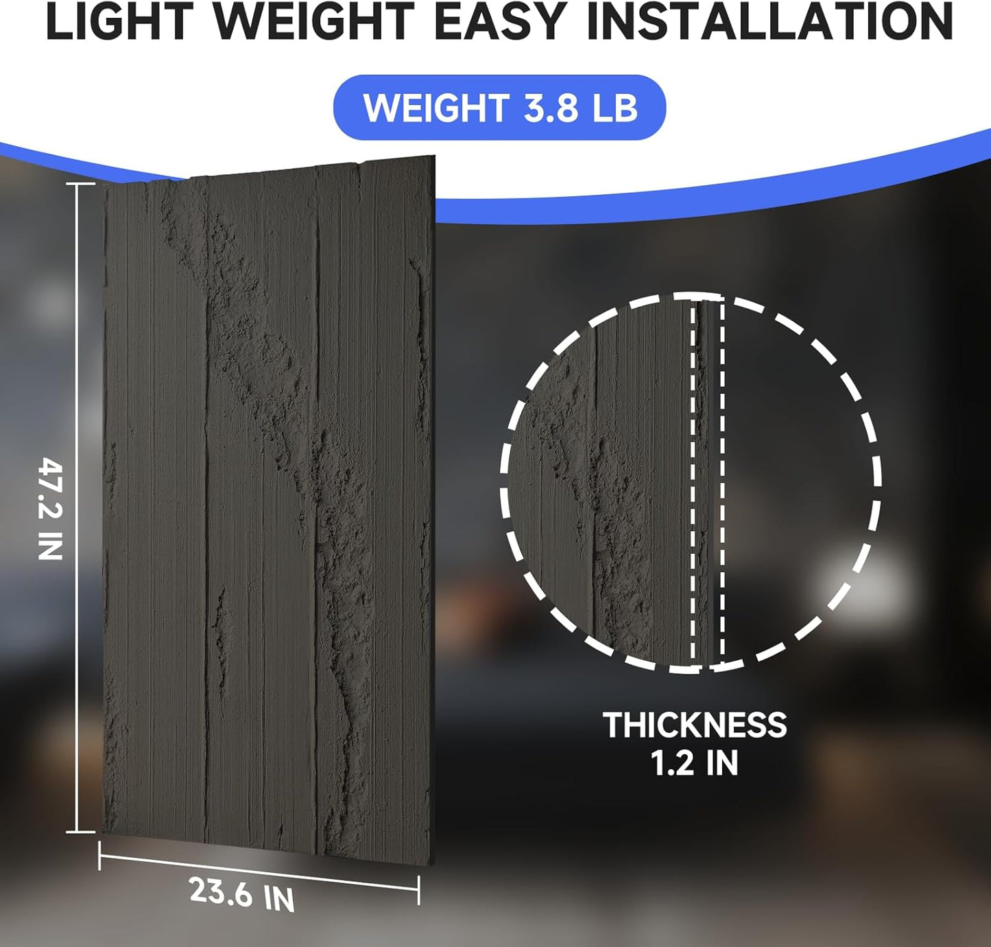 Cement Texture Wall Panels,4-Pack 3D Wall Panels,
23.6' x 47.2' Wall Paneling, PU Wall Panels, Stone wall panels, Faux Stone Wall Panel for