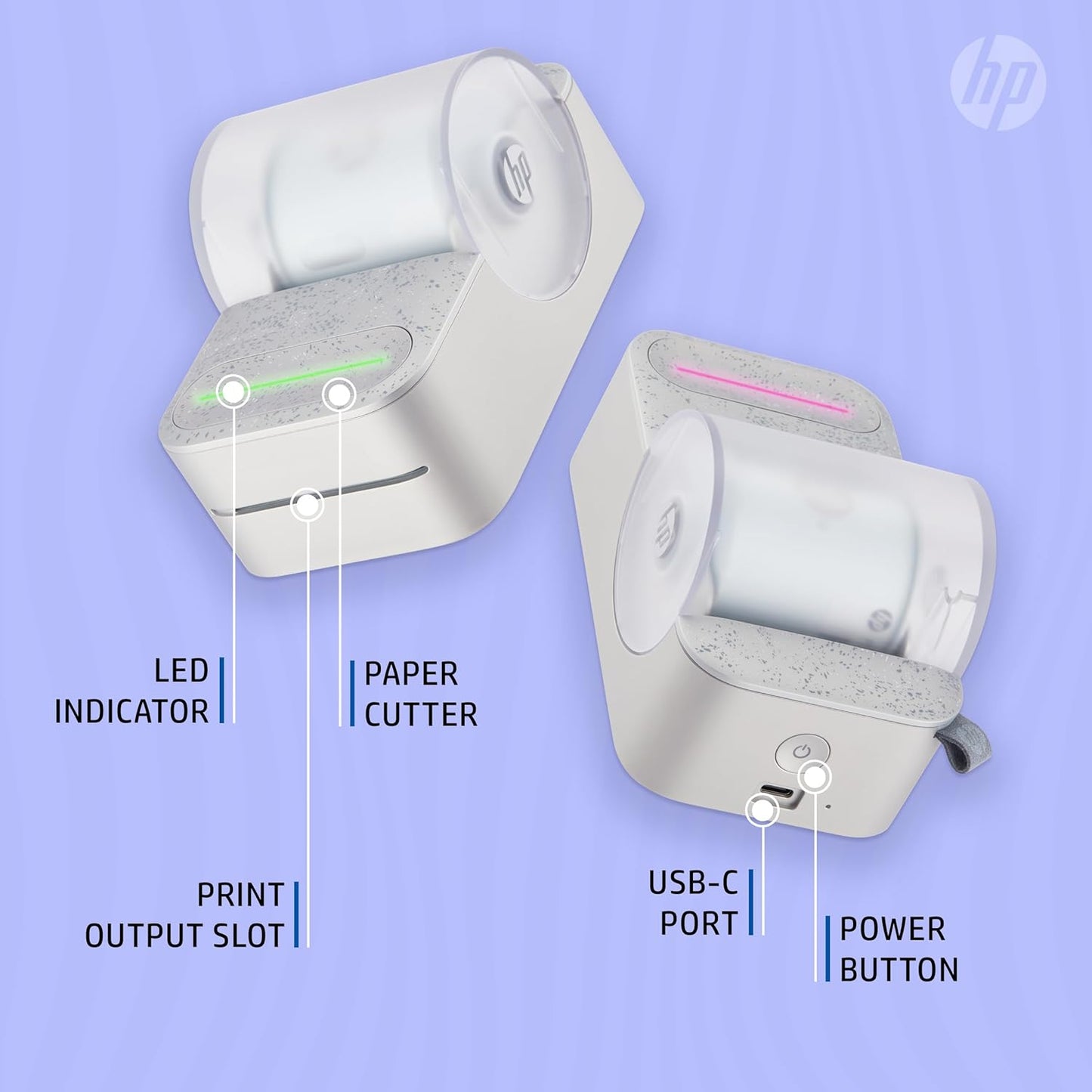 HP Sprocket Panorama Instant Portable Color Printer (Silver) 2 x .5- 9 Zink Sticky-Backed Paper Personalize Photobooth Strips, Labels in The App