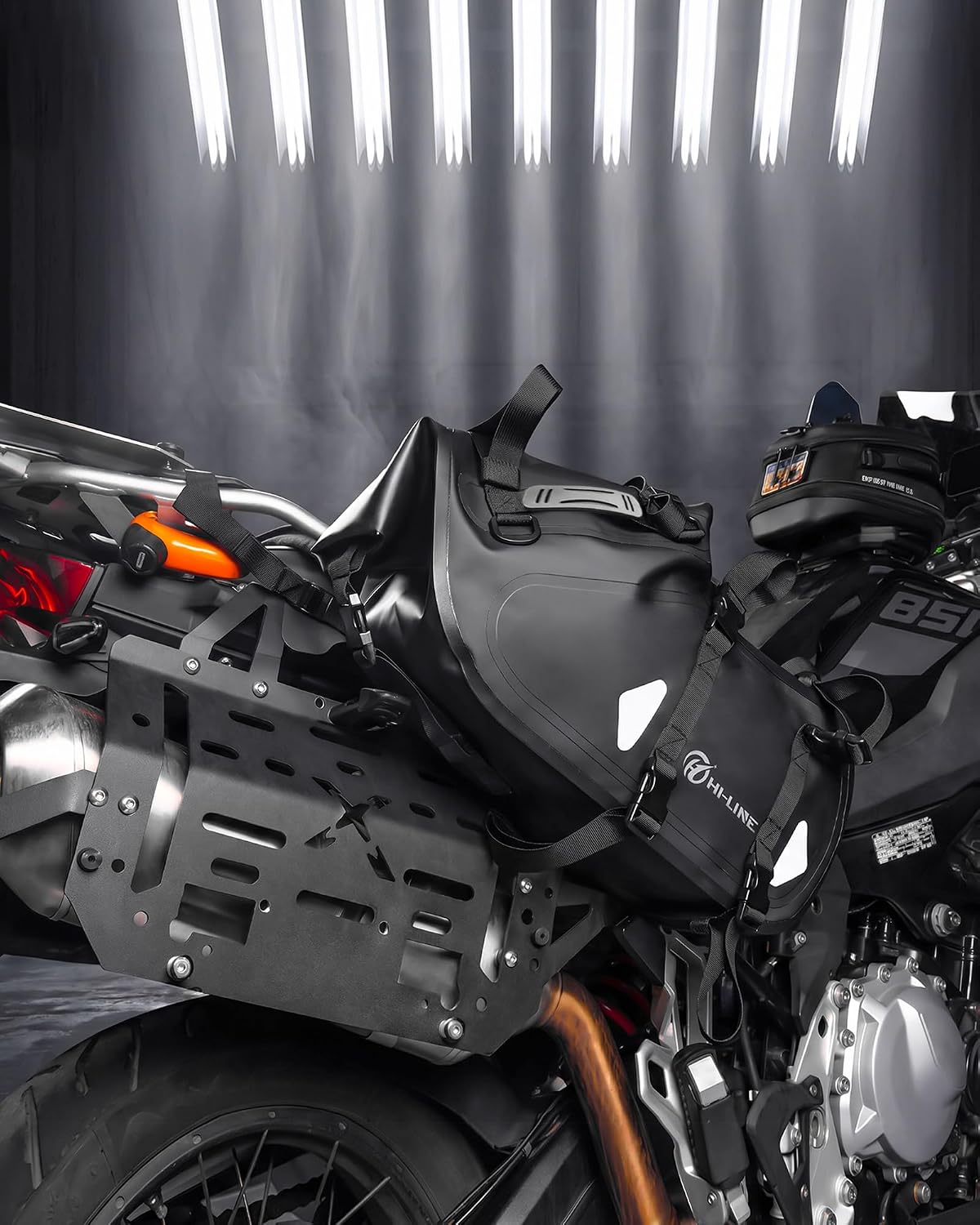 HI-LINE Motorcycle Saddlebags 28L(14L*2) Waterproof PVC
