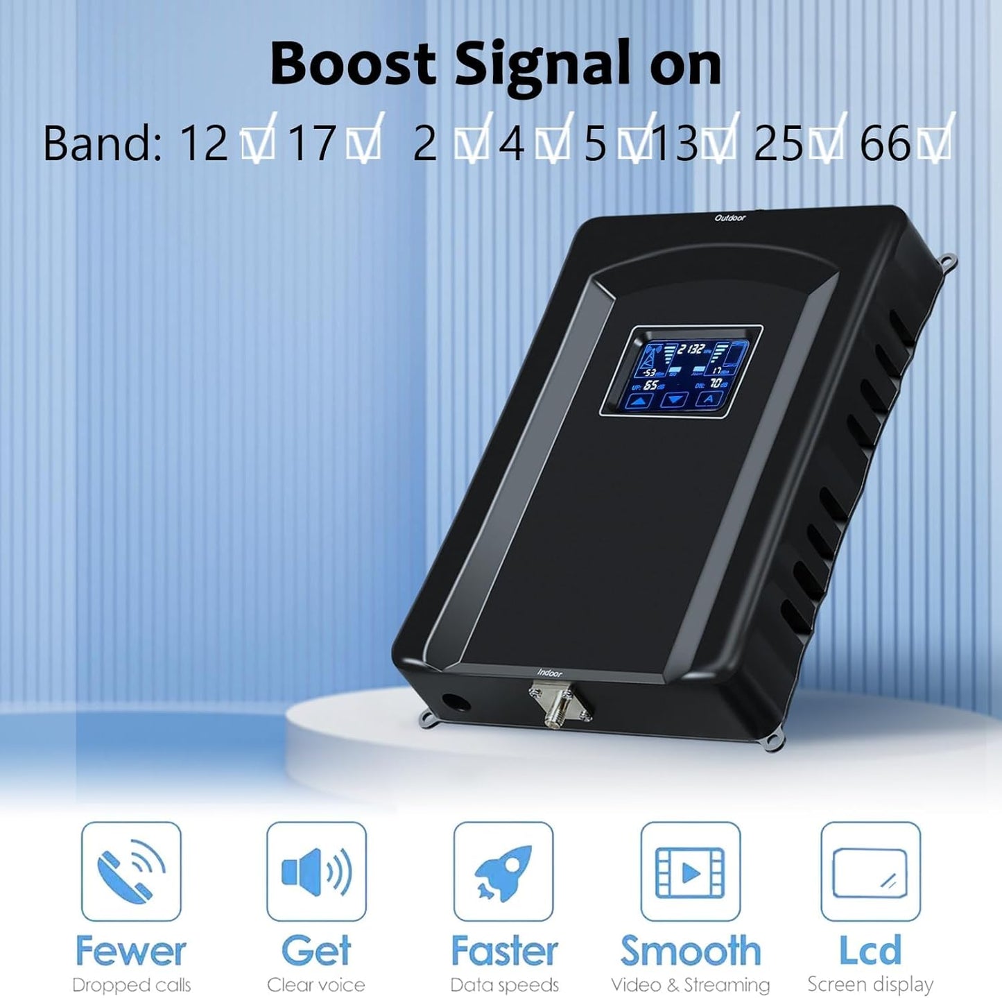 Cell Phone Signal Booster for Home Up to 5000 sq ftCell Phone Booster for Band 66/2/4/5/12/17/13/25,Boosts 5G 4G LTE for Verizon AT&T T-Mobile All