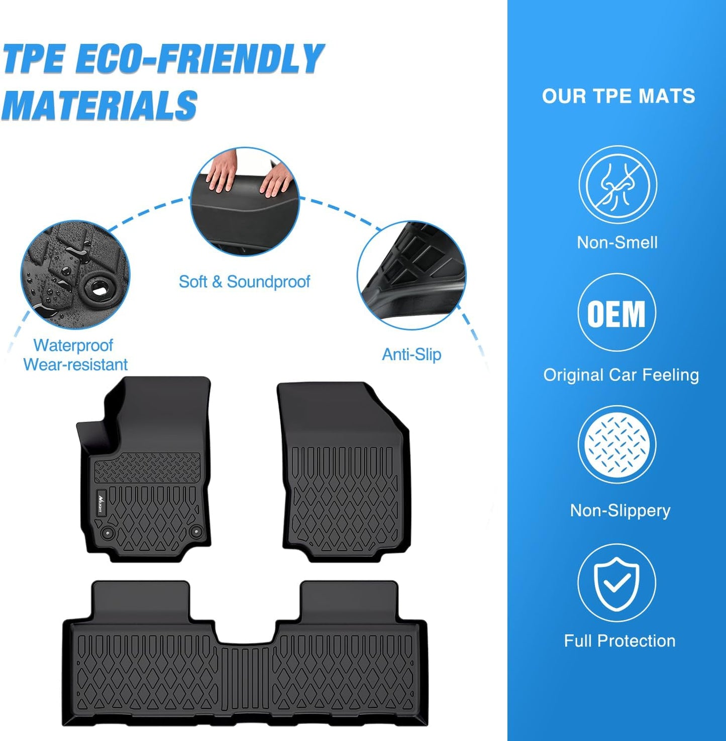 TPE Floor Mats for Chevy Equinox/GMC Terrain 2018 2019 2020 2021 2022 2023 2024