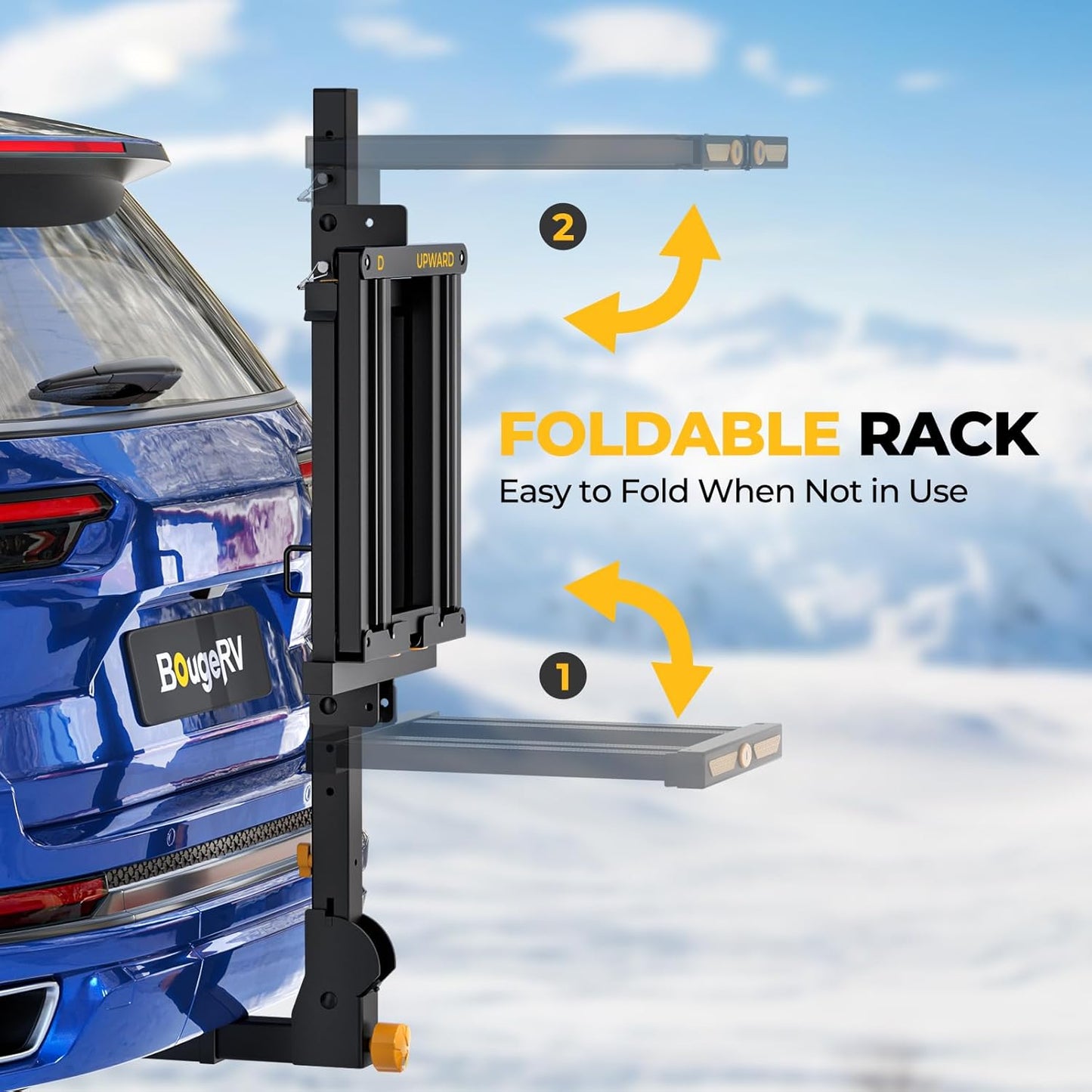 Hitch Ski Snowboard Rack with Security Lock