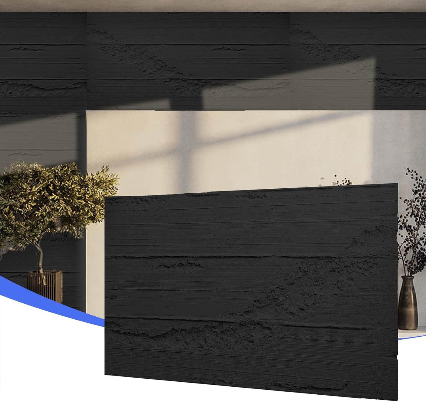 Cement Texture Wall Panels,4-Pack 3D Wall Panels,
23.6' x 47.2' Wall Paneling, PU Wall Panels, Stone wall panels, Faux Stone Wall Panel for