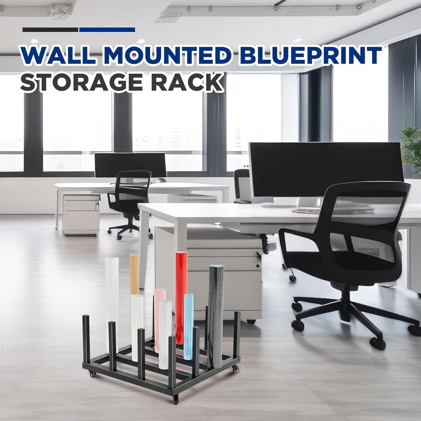 2 Pcs Vinyl Storage Cart Mobile Rack 16 Roll Vinyl Roll Holder Square Core Vinyl Organizer Utility Carts Heavy Duty Digital Media for Mobile Storage