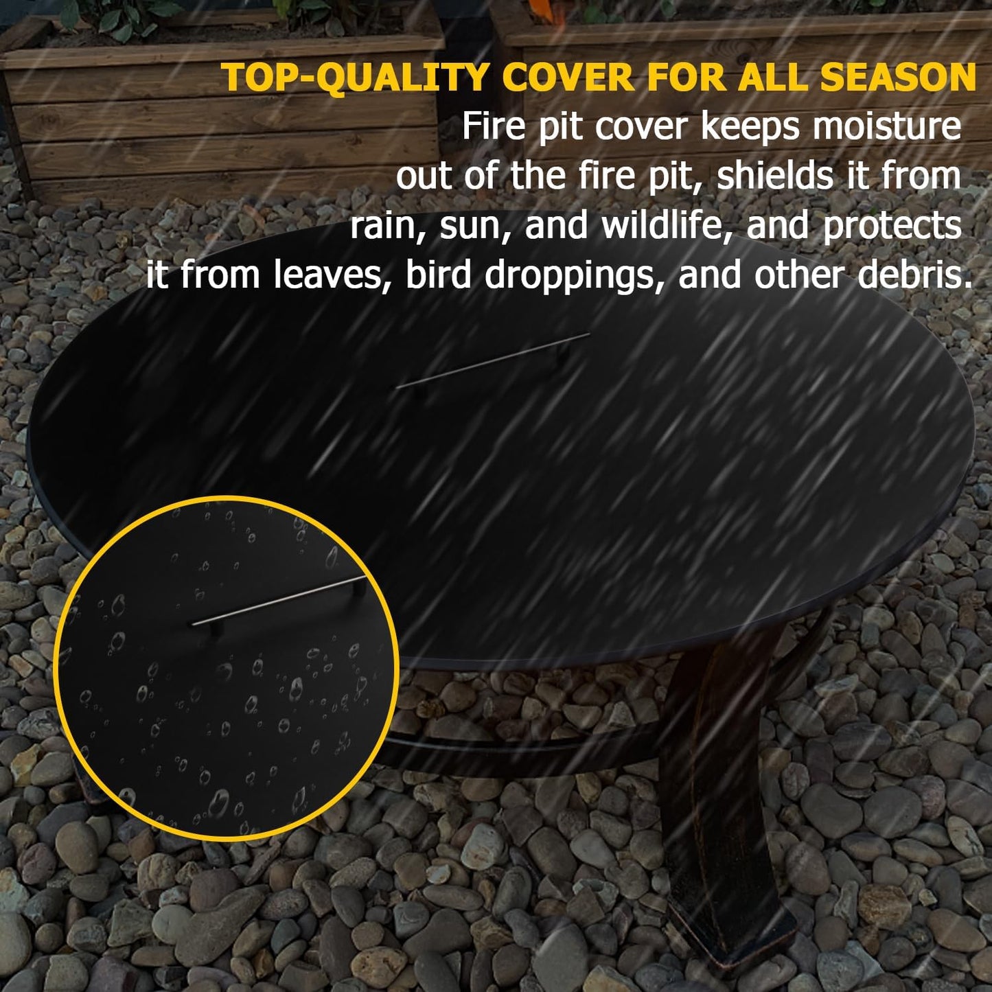 34' Fire Pit Lid/Cover, Round Heat Resistant Flat Burner Pan Cover NOTE: this cover is a bit warped, but still useable. Item already discounted