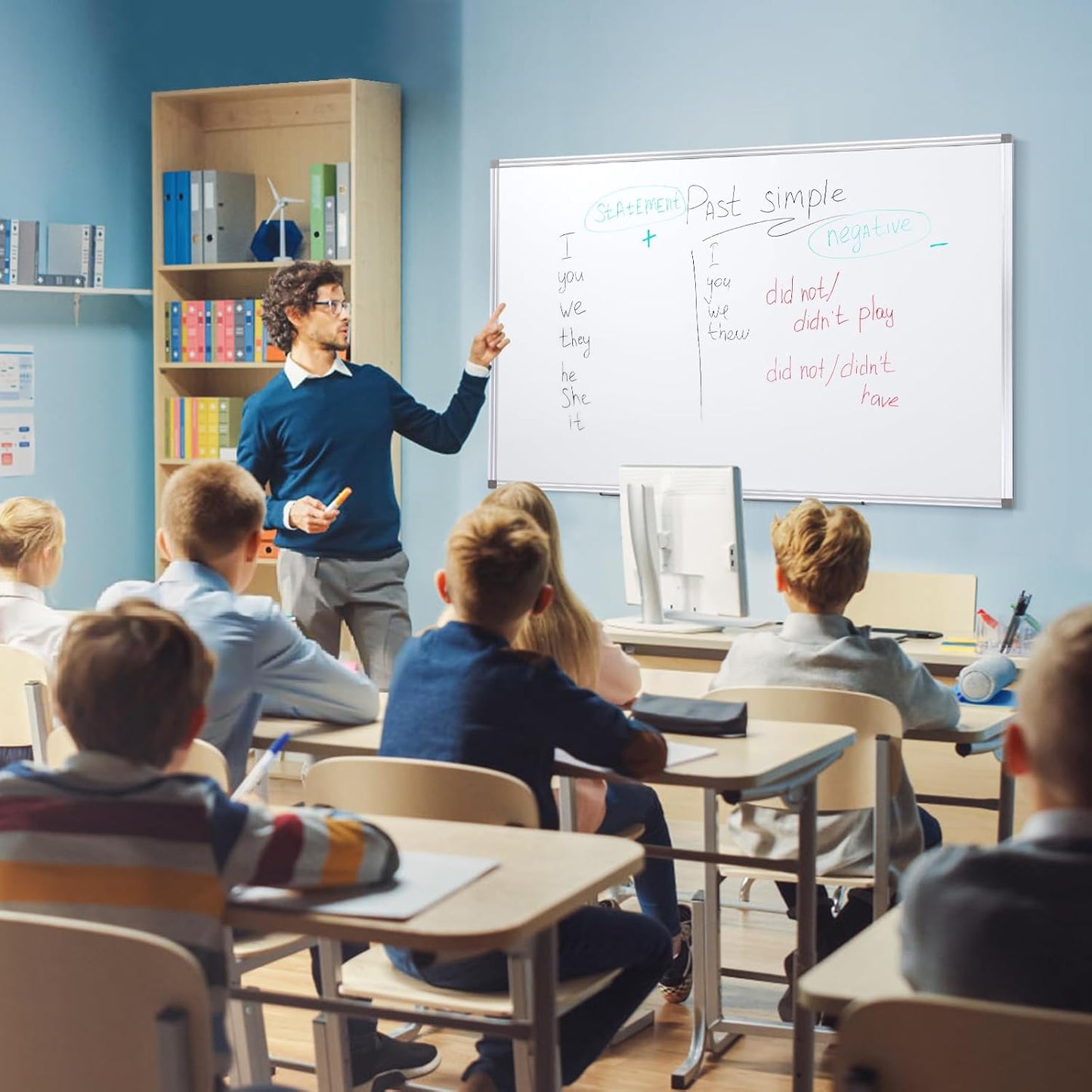 Large White Board 60' x 40', Magnetic Dry Erase Board, with Silver Frame