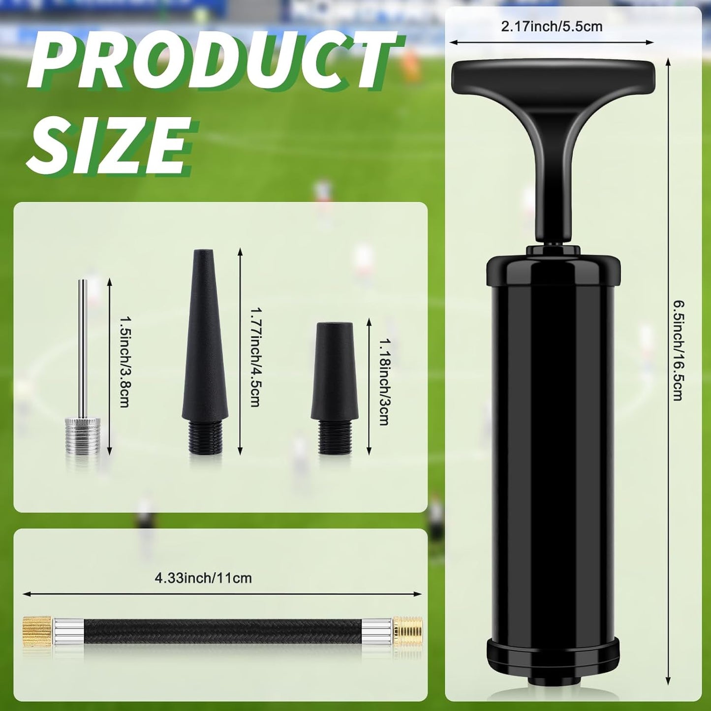 100 Sets Ball Pump Bulk for Sports Balls, Air Pump for Sports Balls Include Needle Nozzle Extension Hose Portable Hand Inflation Kit for Basketball Soccer Football Volleyball Balloon - Black