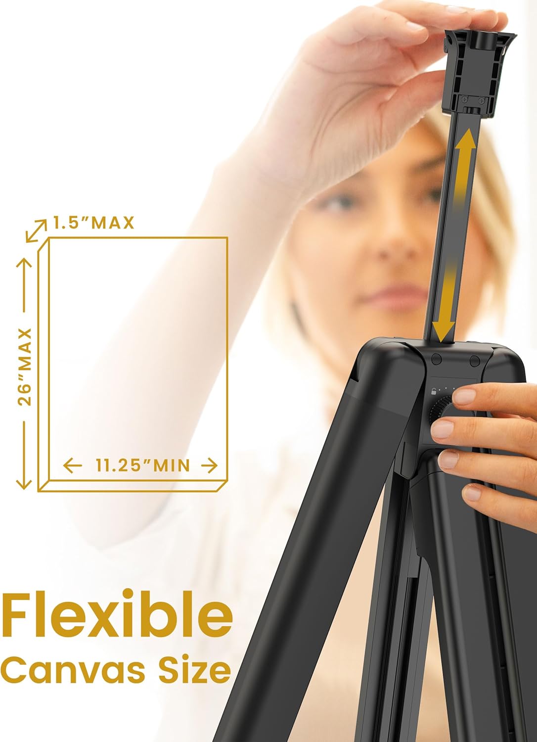 KraftGeek Easel for Painting, 65'' Portable Easel Stand for Adults, Folding Plein Air Easel for Artist, Display Easel Stand with Adjustable
