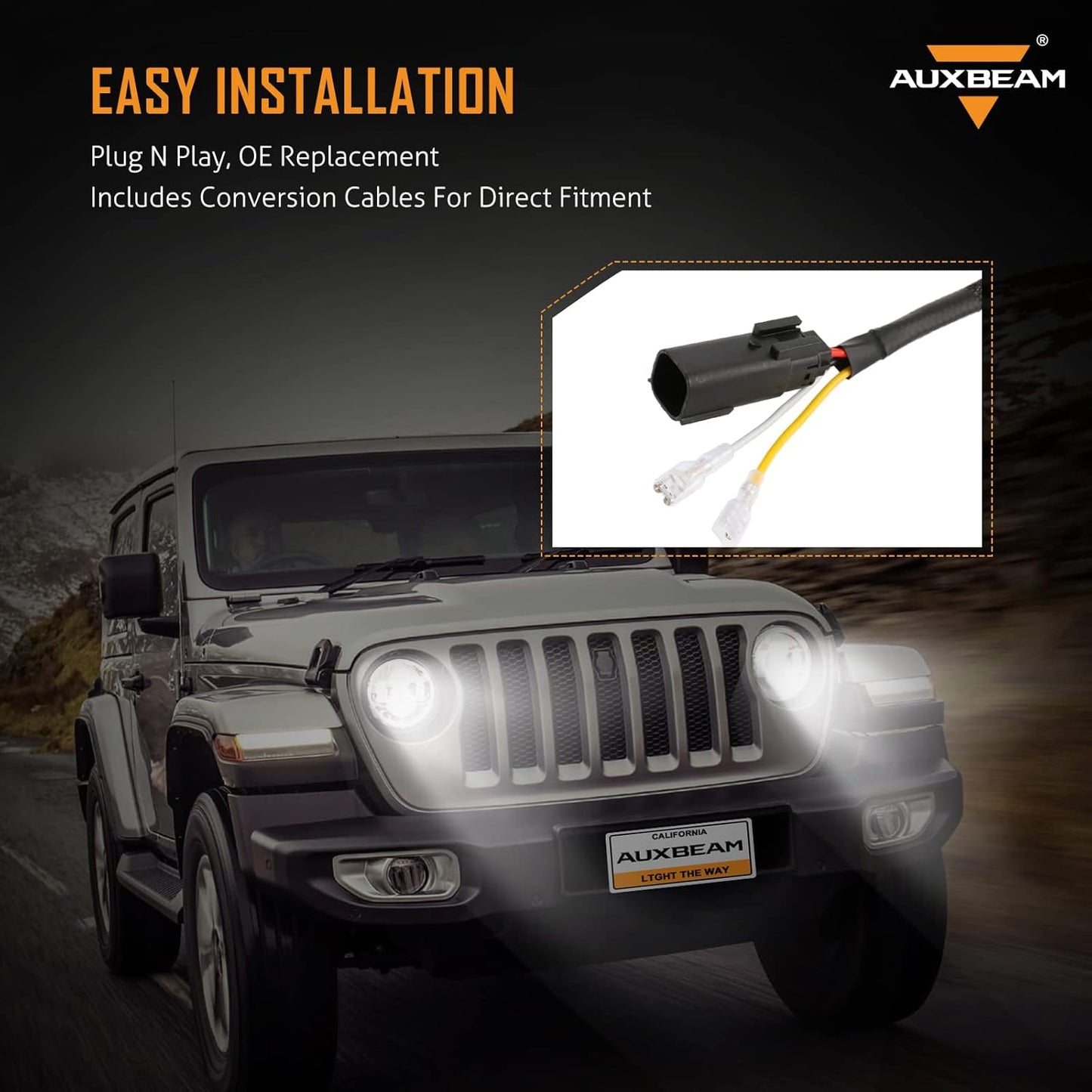 9 Inch LED Headlights with DRL & Turn Signal for Jeep