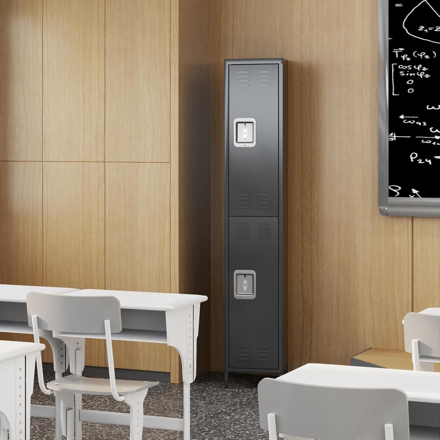 Single Metal Locker for Employees, 2-door, lockable, Picture not accurate.