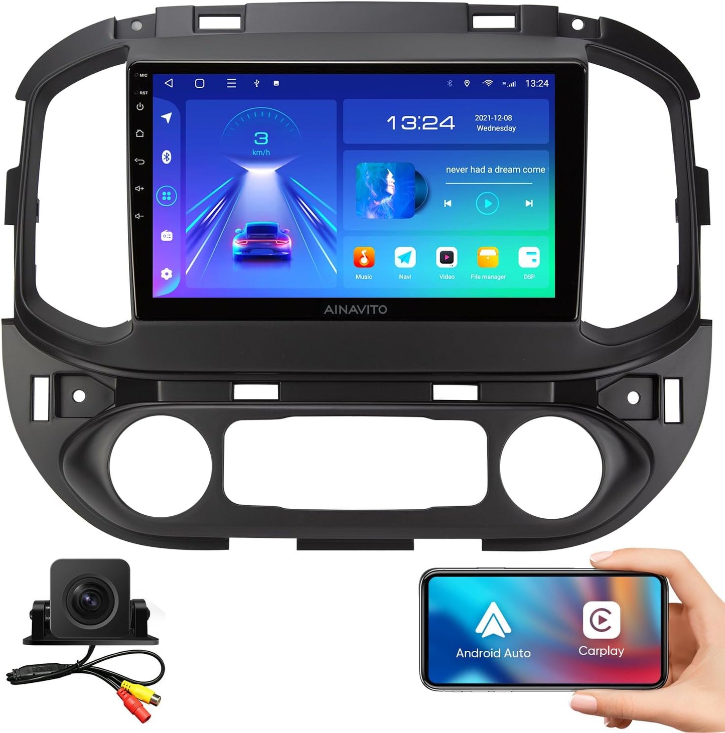 9 Inch Airplay Android 12 Car Stereo Radio for Chevy Colorado GMC Canyon 2015-2018