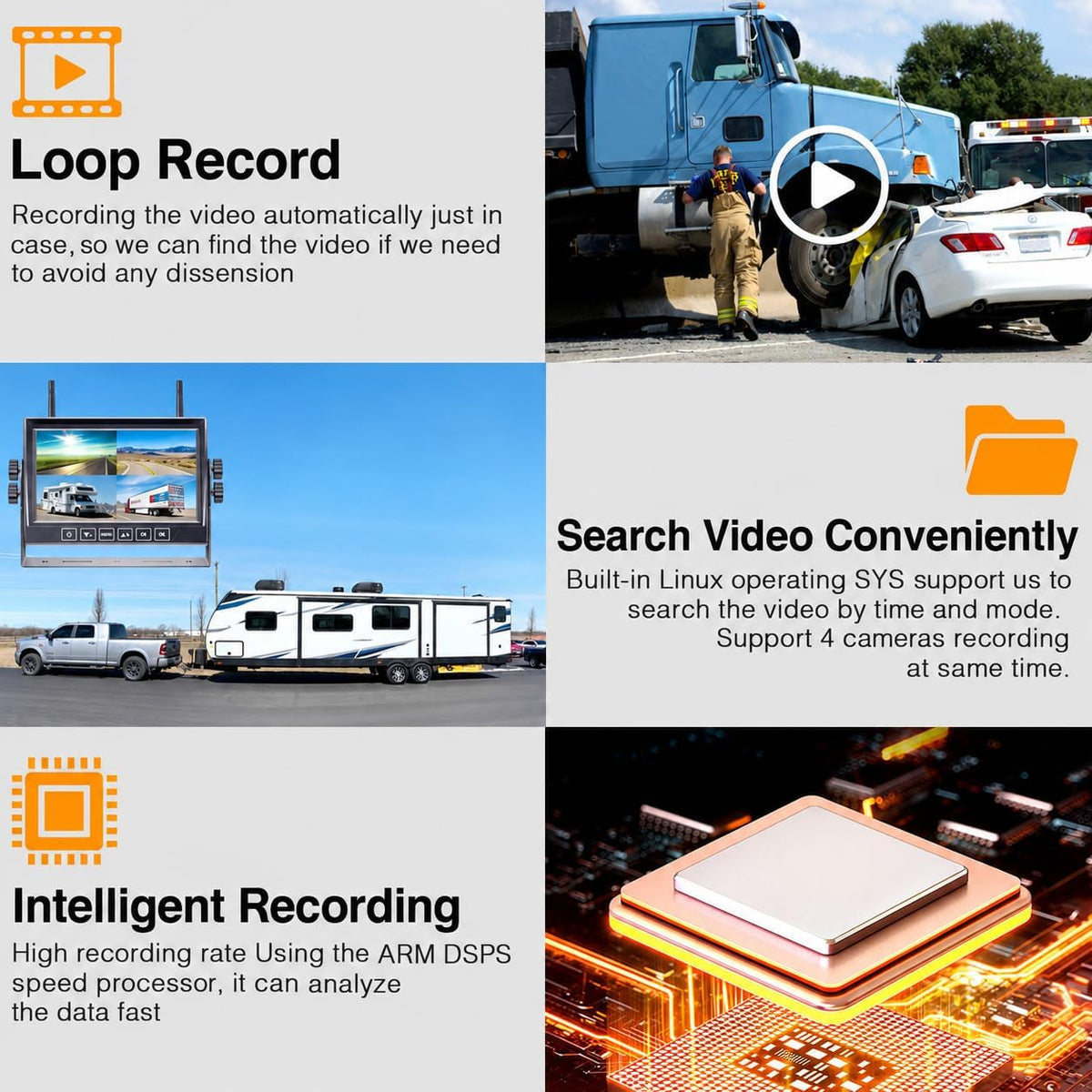 Easy Install 1080P Wireless RV Backup Camera: 7” Plug & Play for RV Trailer