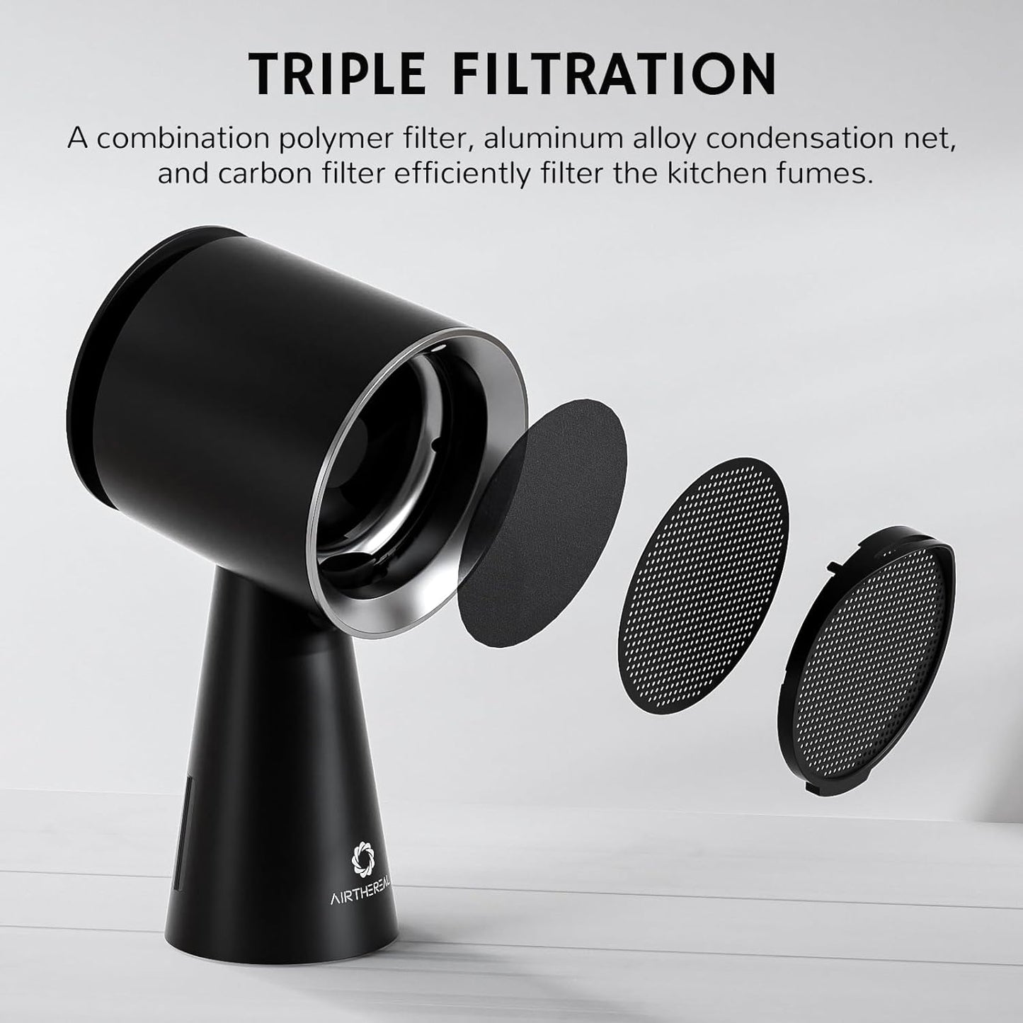 Airthereal Rechargable Portable Range Hood, Desktop Range Hood with Battery Powered