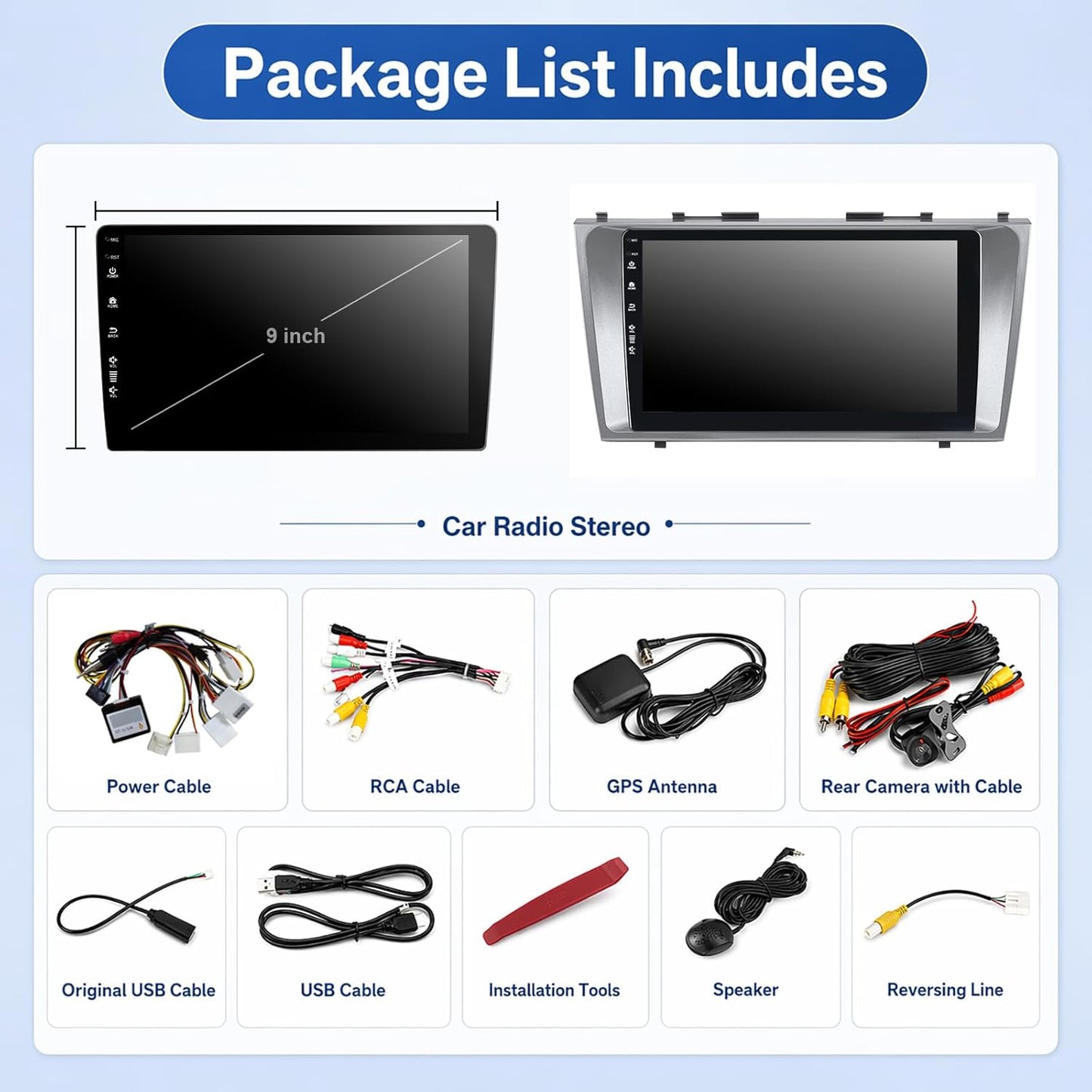 5G-WiFi6 (4Core 64G ROM) Car Radio Stereo for Toyota Camry 2006-2011,9 inch Touch Screen Head Unit with Wireless Carplay Android Auto GPS Bluetooth SWC FM 1080P Backup Camera (2Ram 64Rom)