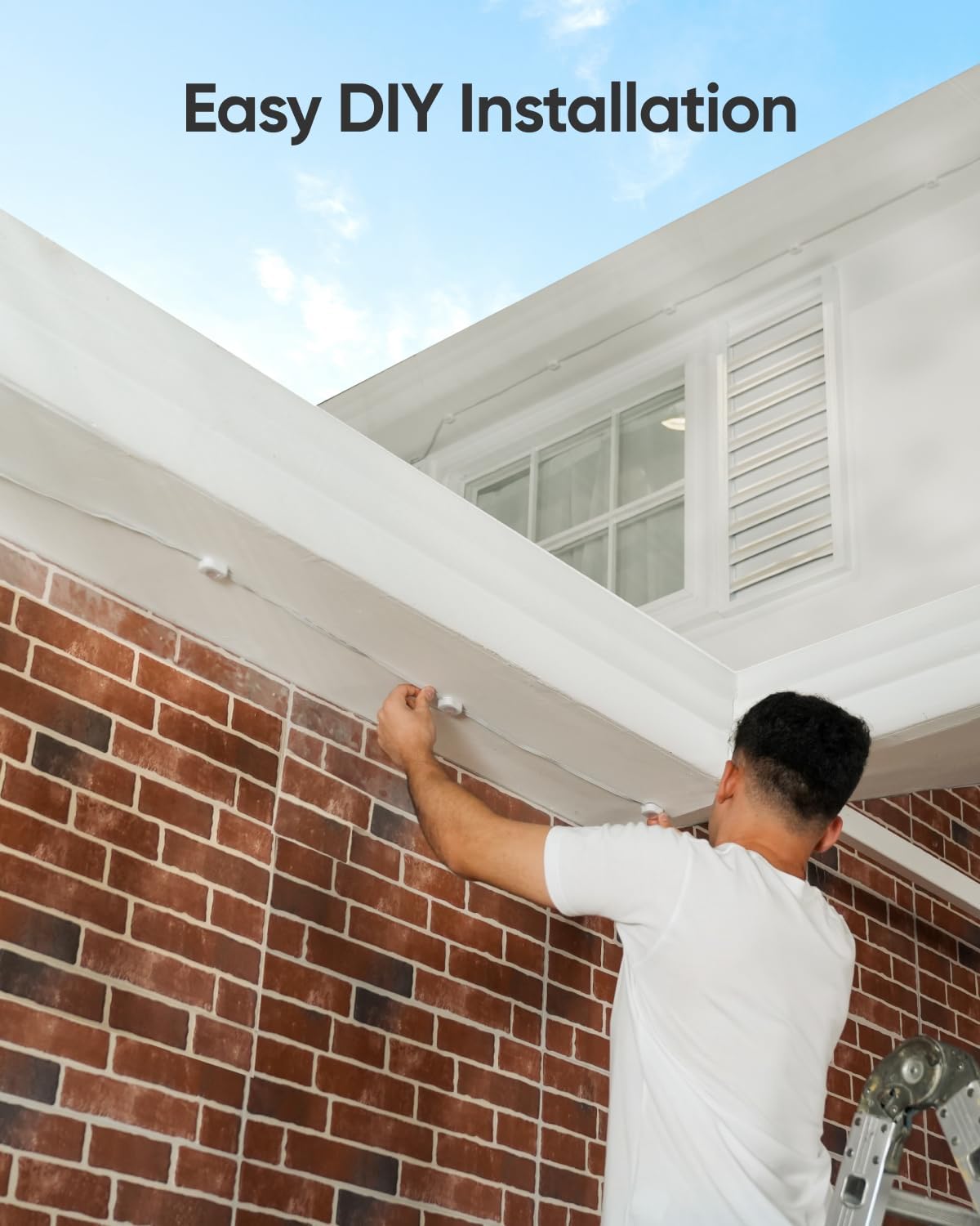 eufy Permanent Outdoor Light E120, 100ft with 60 Dual-LED RGB and Warm White Eave Lights, App Control, AI Light Design, Endless Themes for Halloween, Christmas Decor, Works with eufy cameras