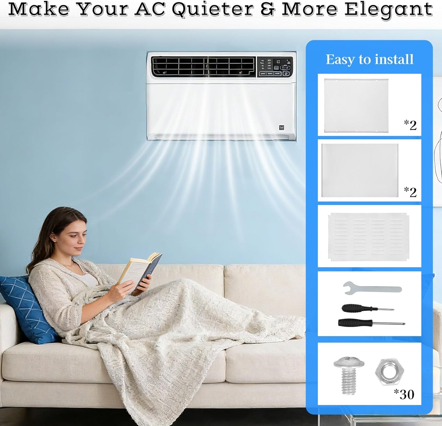 Through The Wall Air Conditioner Sleeve, 26 Inch AC Wall Sleeve, Universal Design PTAC Wall Sleeve, Sturdy Thickened Wall AC Sleeve, Wall Air Conditioner Sleeve for 26 Inch Unit