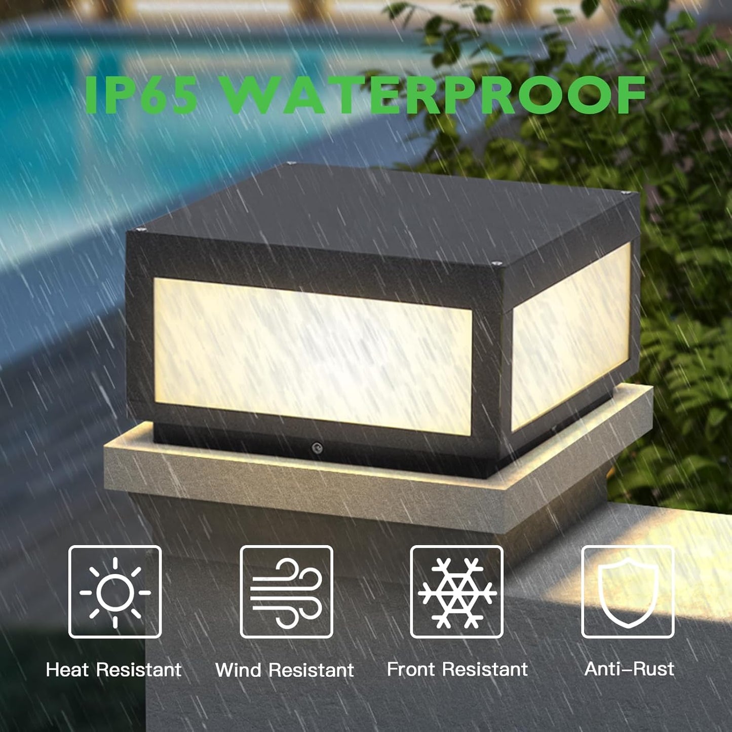 PAKEDANDUN Modern Pillar Lights Outdoor 5W High Voltage Wired Post Lamp Metal Fence Deck Cap Light for Flat Surface Patio Garden Decoration with IP65