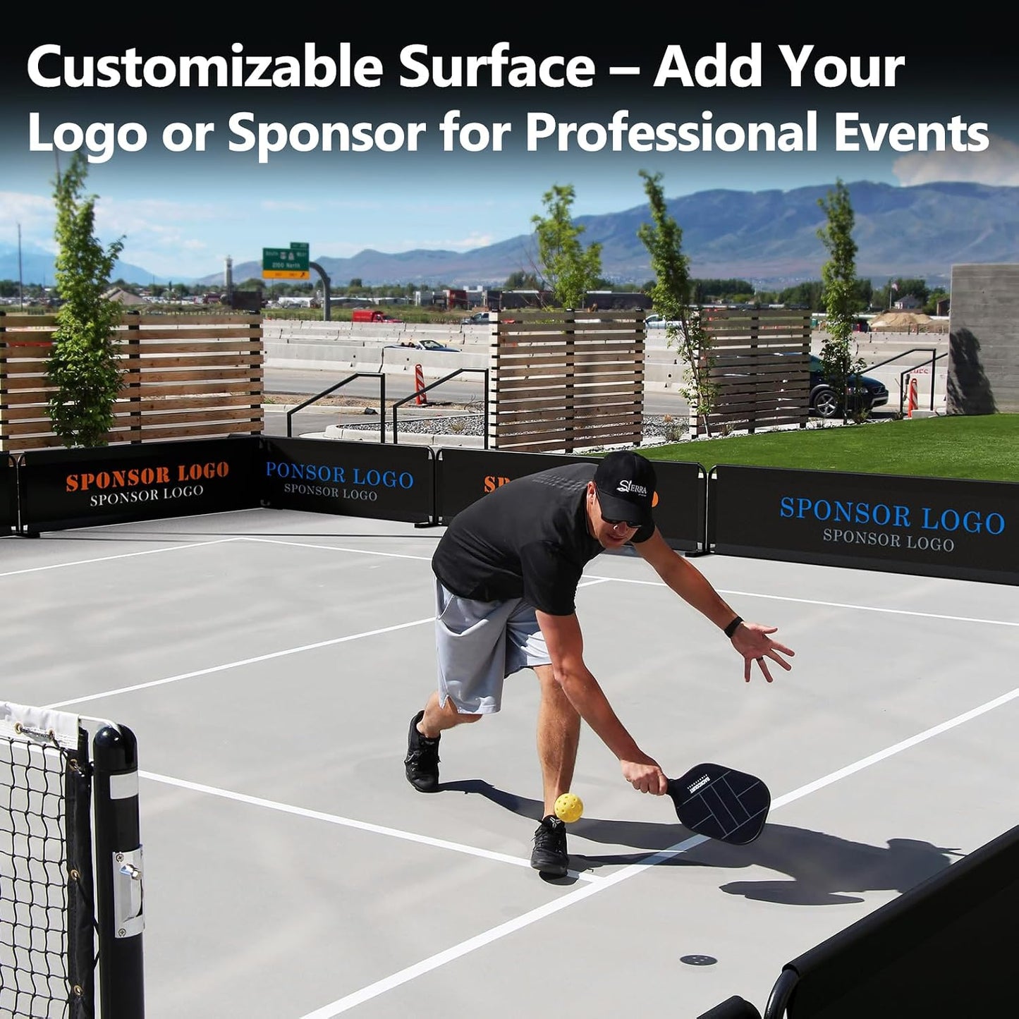 Pickleball Court Dividers, 3 Extra-Large Ball Barrier Panels-10×2.5 ft Each, Portable Pickleball Baffle Barrier to Block Stray Balls, Pickleball Field Fence (Upgrade All-Black, 3)