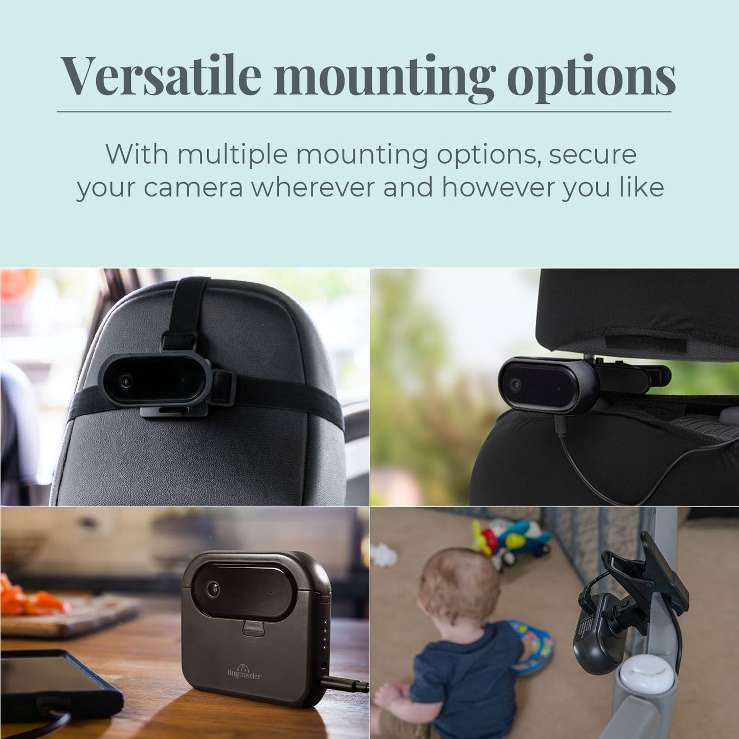 Traveler Baby Monitor Black - Wireless Baby Car Monitor Camera with Sound, Auto Night Vision