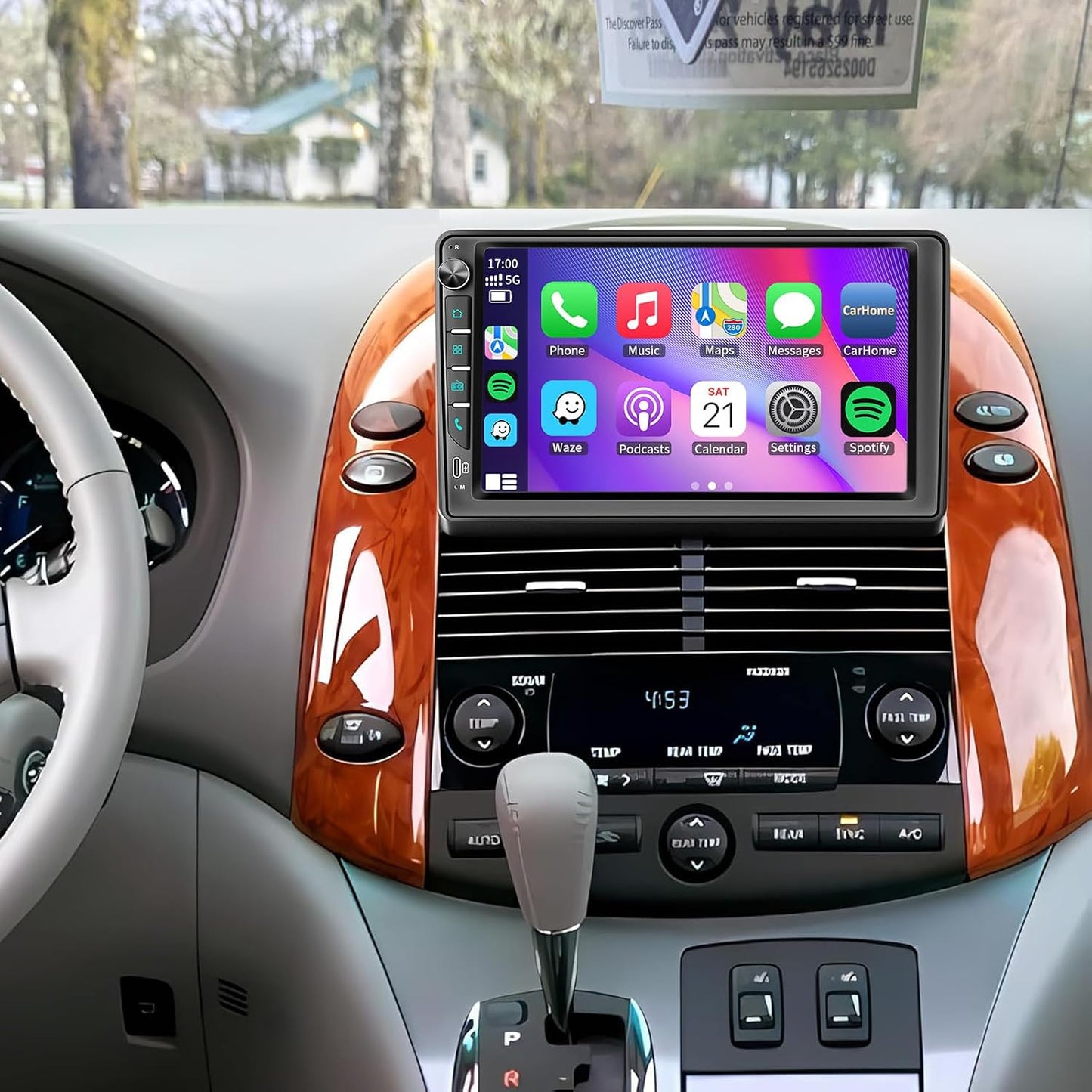 9 inch Touchscreen Car Radio Stereo with Wireless Carplay Android Auto Navi Volume Knob for Toyota Sienna 2004 2005 2006 2007 2008 2009 2010