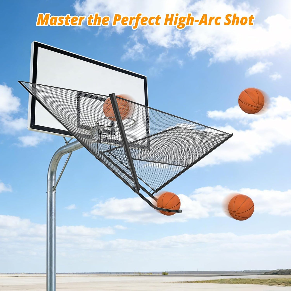 GADFISH Upgrade Basketball Shot Trainer with Net Return Attachment, Basketball Hoop Heavy Duty Basketball Rebounder Ball Return Dark