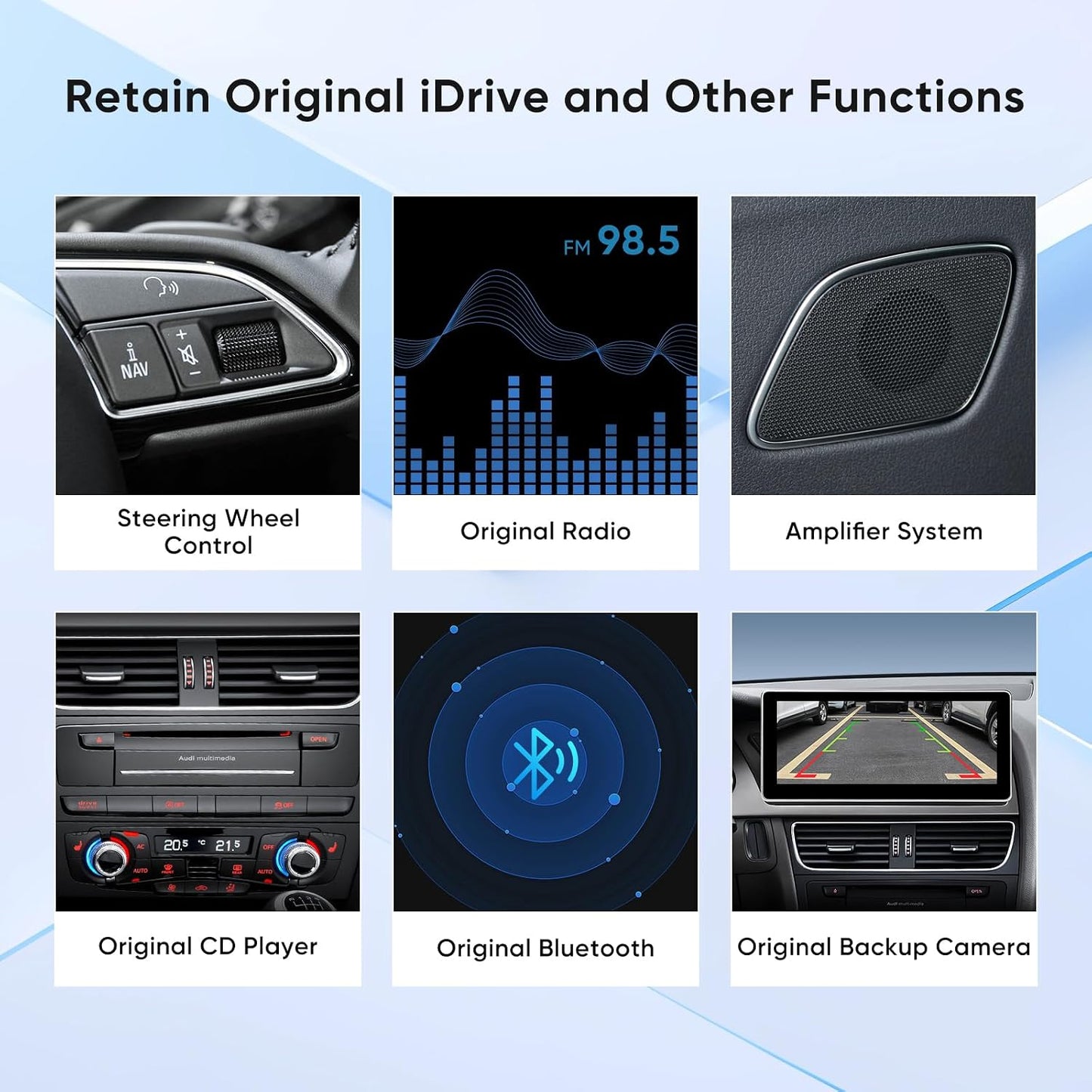 Touch Screen for Audi A4 A5 S4 S5 RS4 RS5(2009-2016) Built in Android Auto CarPlay Bluetooth Upgrade Factory Car Radio Retain Original Stereo Amplifier System (for A4 Multimedia)