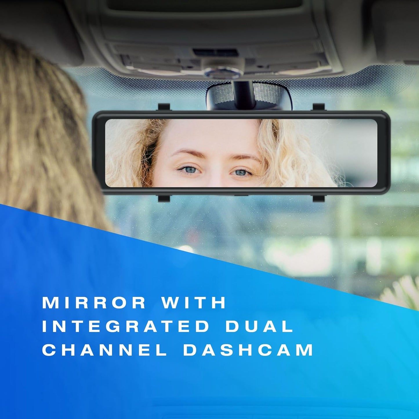 In-car Mirror with 4K dual-channel dash cam integration