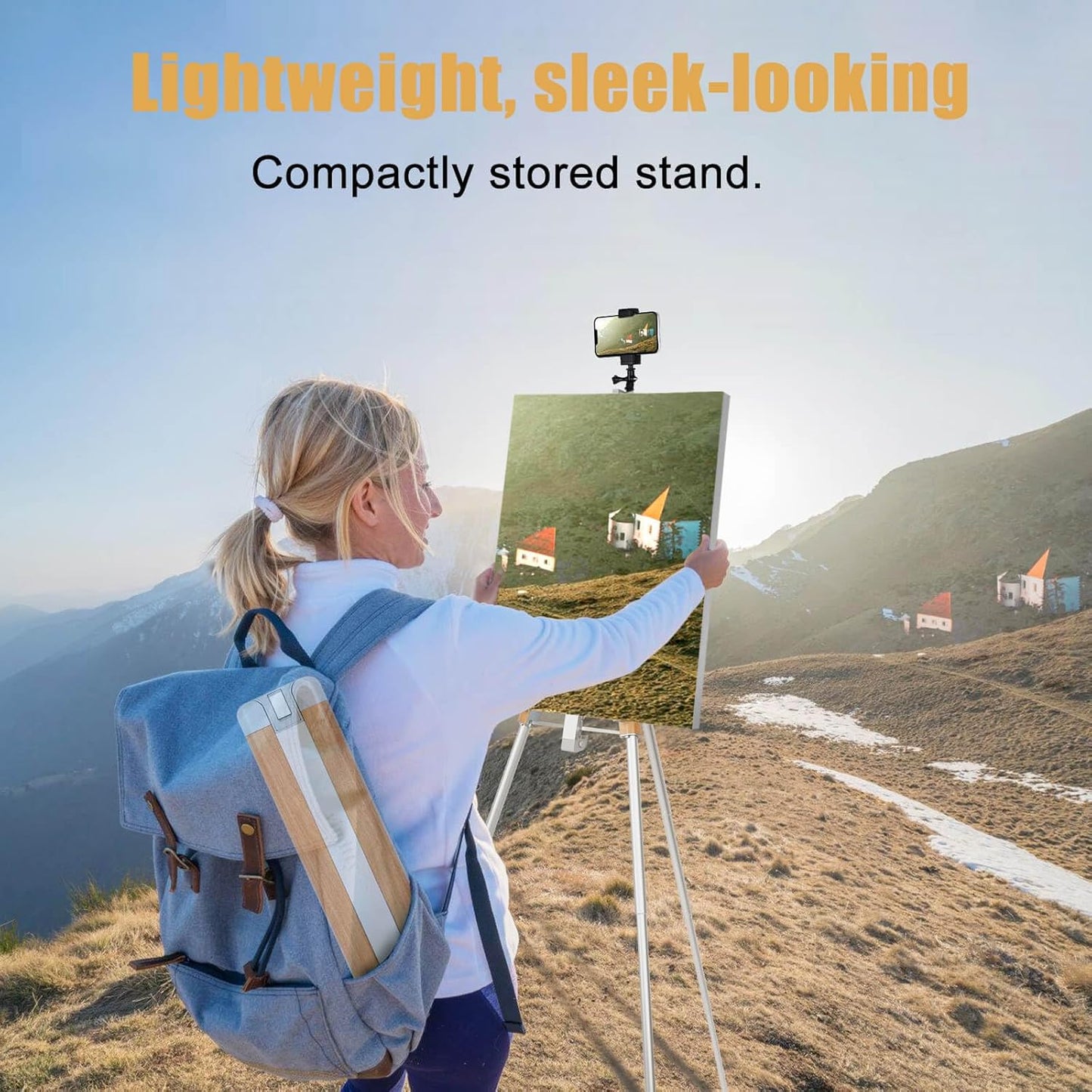 Portable Easel Stand for Sign & Painting 17''-58'' Adjustable Height Painting Easel with Bag - Tabletop Art Easel for Painting Canvas