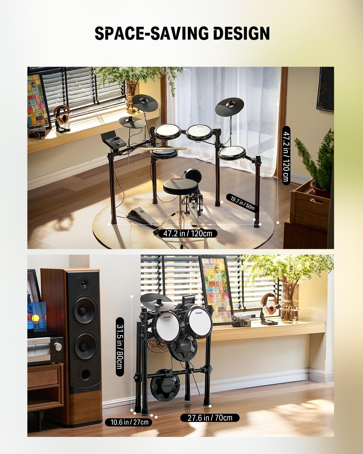 Donner Electric Drum Set for Beginners, Electronic Drum Kit with Quiet Mesh Pads, Bluetooth, Drumsticks, Throne, 5 Pads 3 Cymbals Digital Drum, DED-100(2026)