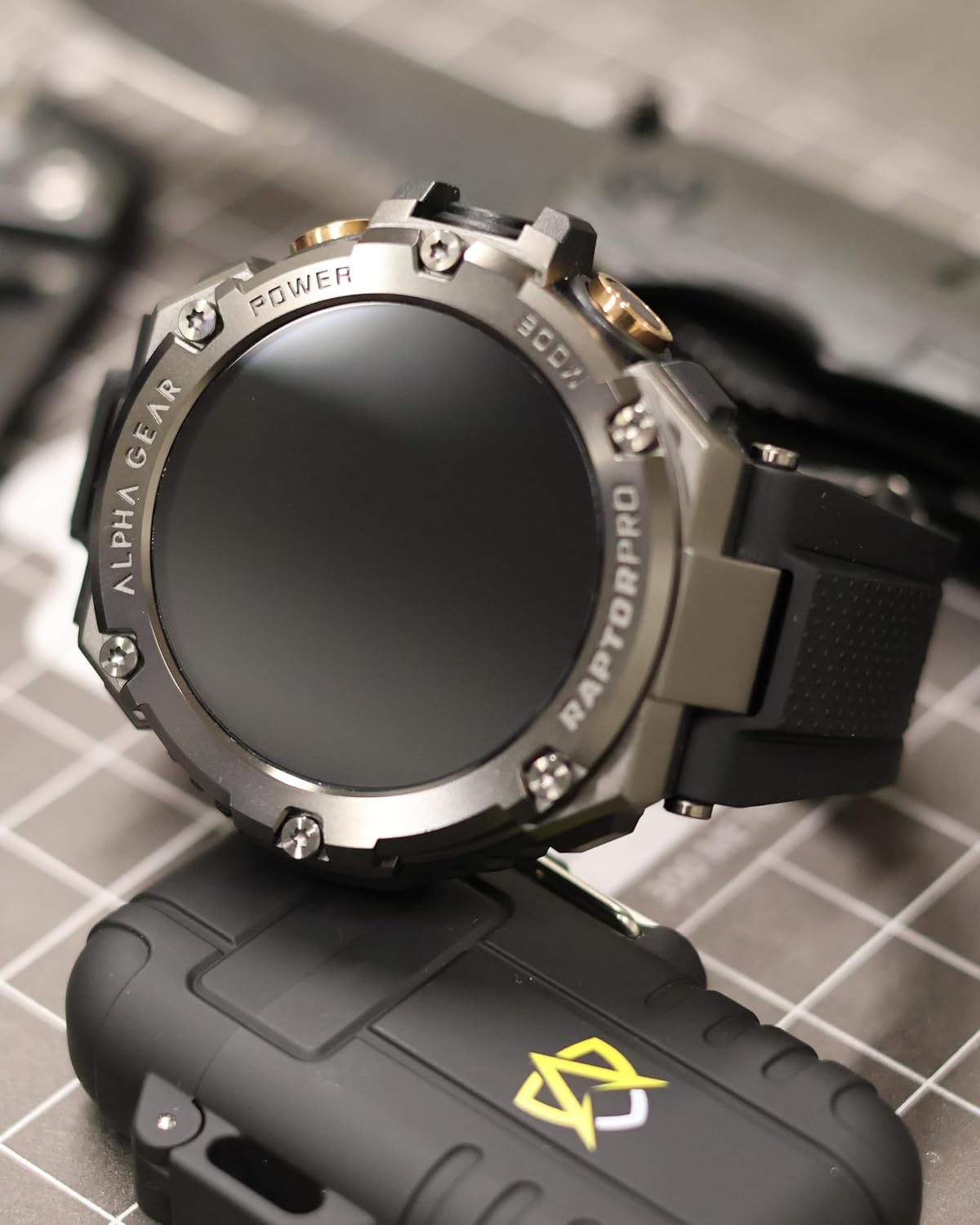 ALPHAGEAR Raptor PRO Smartwatch for iPhone & Android, Rugged Smart Watch (Answer/Make Call), Wellness Tracker with 1.58" AMOLED Screen, 10-1