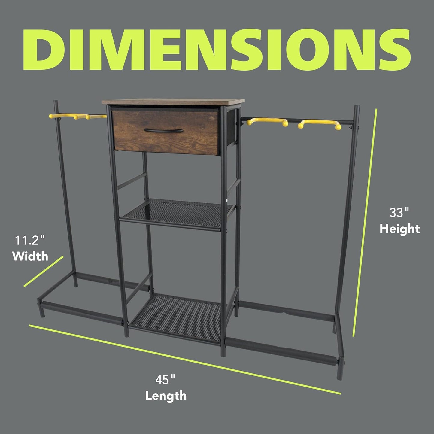 3-Tier Multi Guitar Floor Stand with Amp Stand and Cloth Drawer, Space-Saving Floor Guitar Rack for 4 Acoustic, Electric, or Bass Guitars and Ukeleles