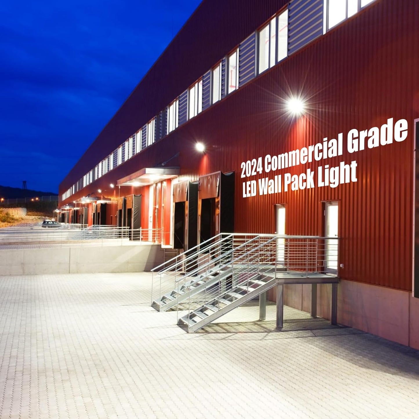 Revibeit 200W 2Pack LED Wall Pack Light, Dusk to Dawn Photocell, 30000Lm 5000K Daylight Wall Pack Outdoor Lights, IP65 Waterproof for Stadium, Yard,