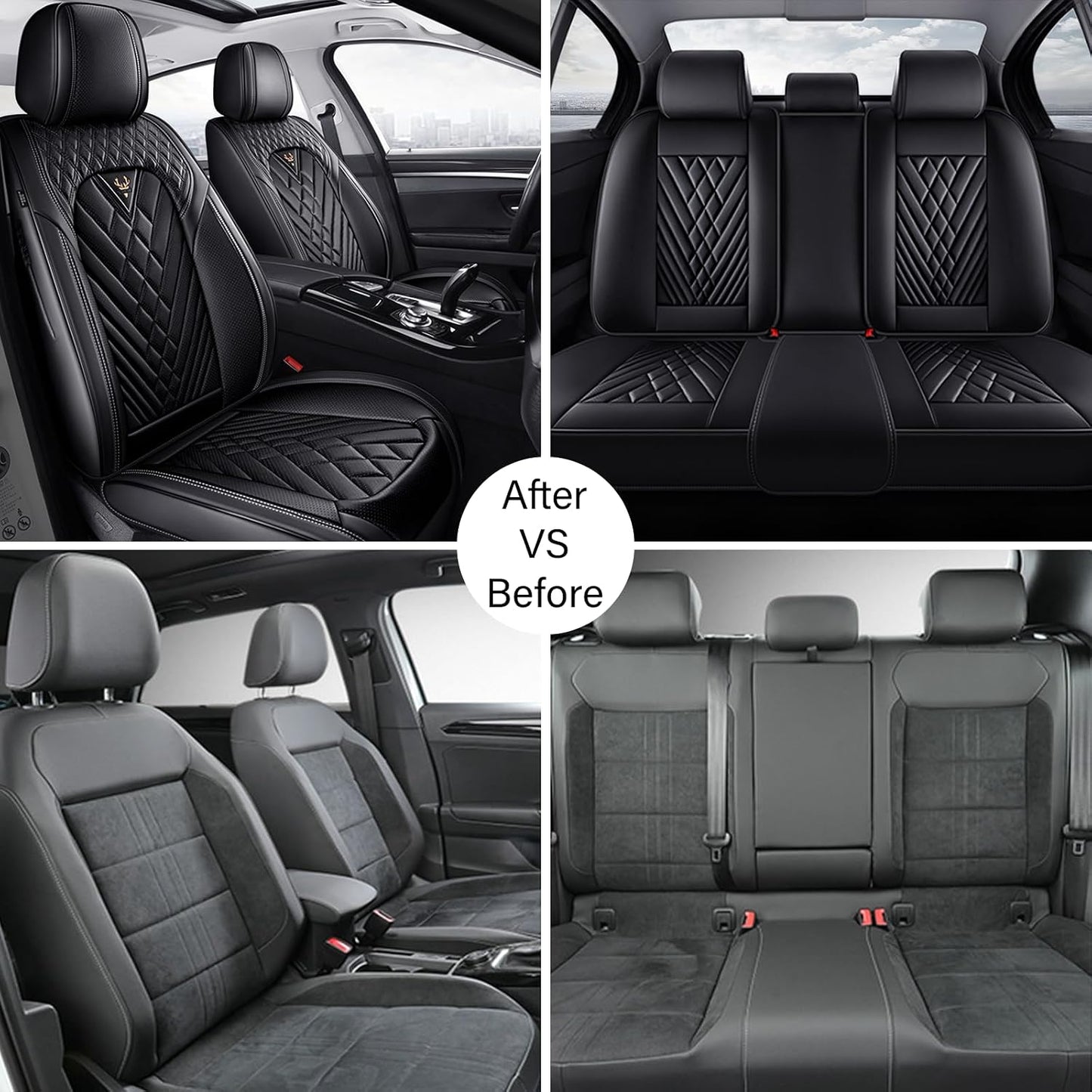 Ford Transit-250 Seat Covers 2015-2025,Premium Nappa Leather Breathable Waterproof Sports Seat Cover,Easy to Install Automotive Seat Covers Standard 2 Seats(Black) BLACK Standard 2 Seats