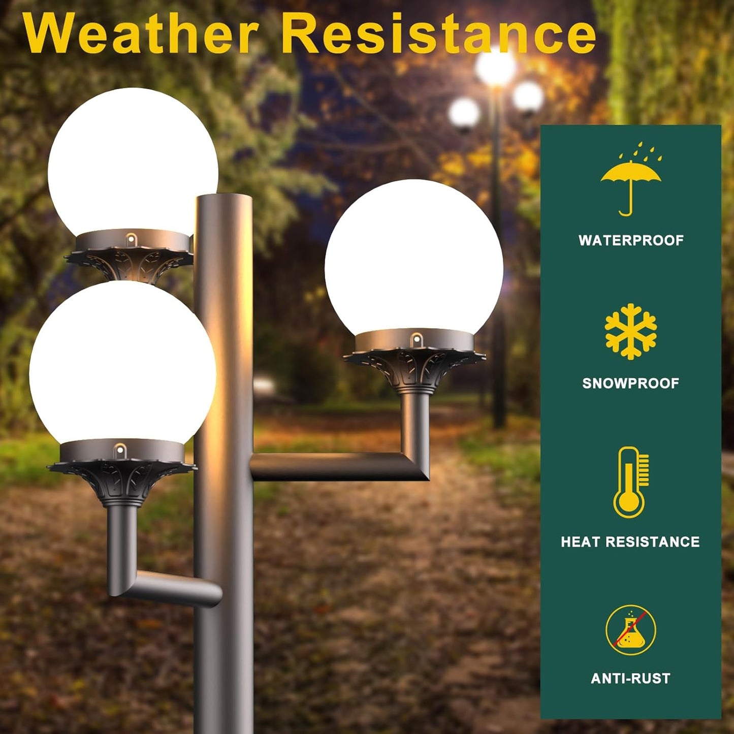 ACOHOOK 79'' Outdoor Lamp Post Light, Triple Head Street Light Pole Lamp for Outside with G9 Bulbs, Waterproof Outdoor Post Light Fixtures