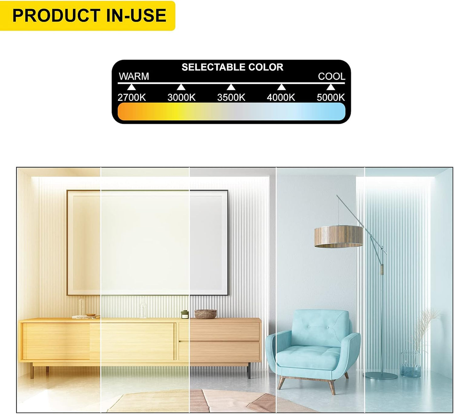 NUWATT | 6 Pack | 6 Inch Ultra-Thin LED Recessed Lighting, Selectable 2700K/3000K/3500K/4000K/5000K, High Brightness 1050 Lumens, Dimmable, IC Rated,